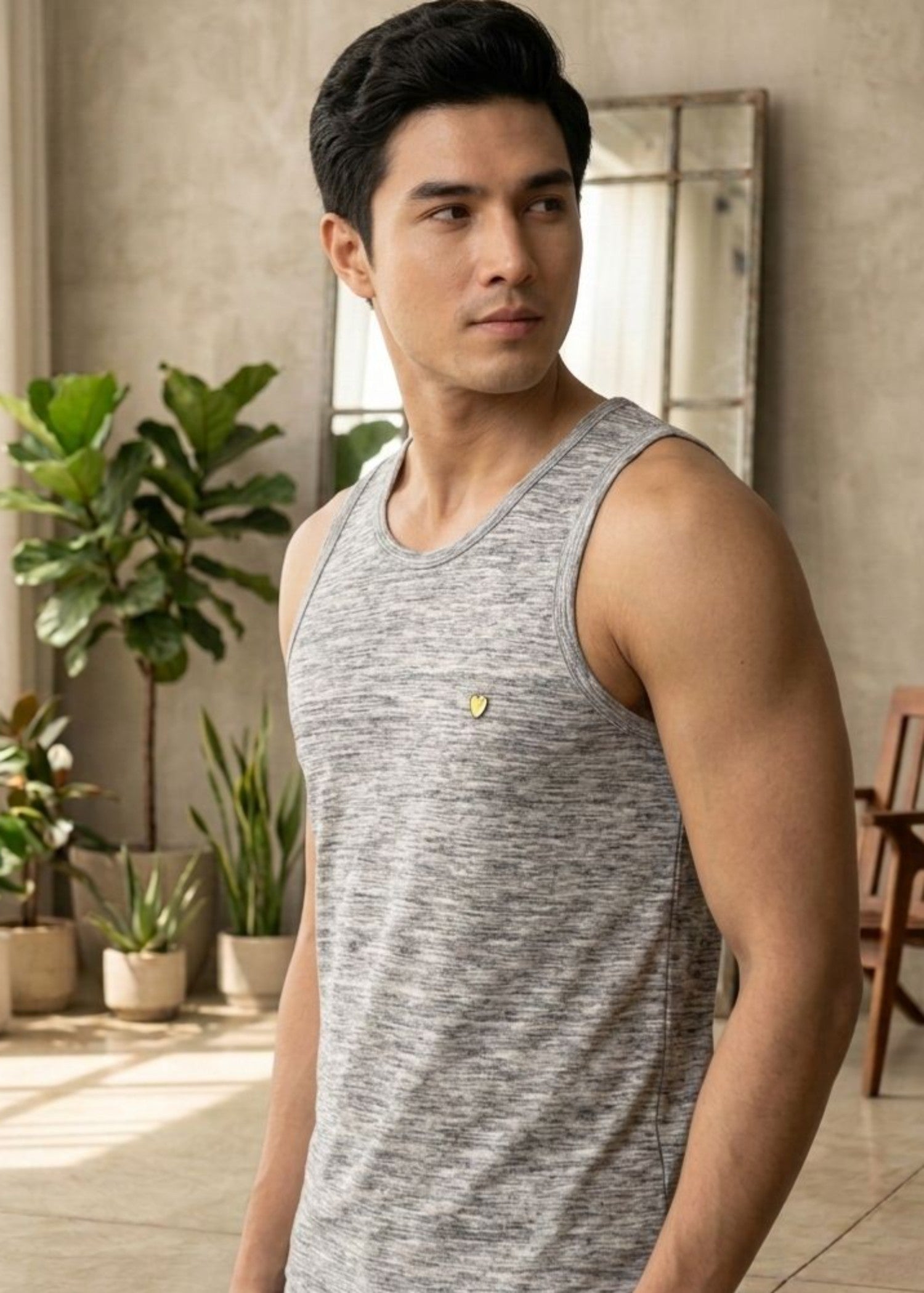 cotton Tank Top in Steal grey
