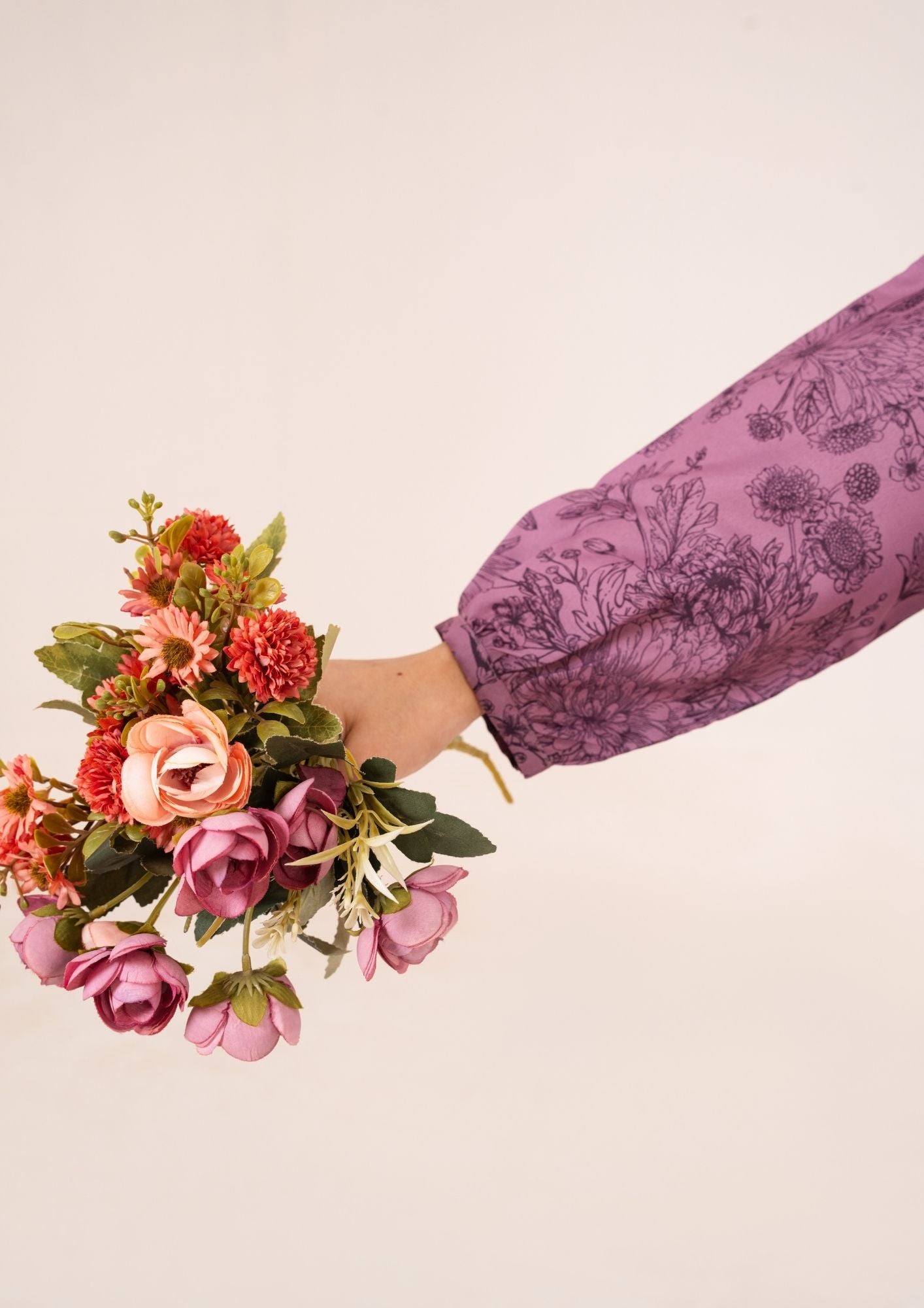 arabic lawn Maxi in Mauve