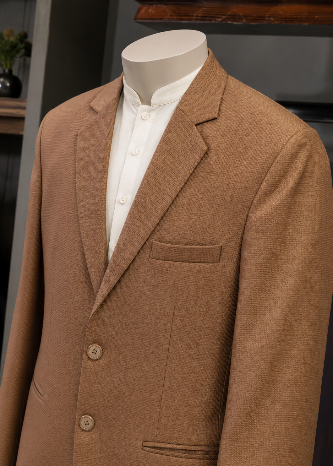 tropical Blazer in Camel brown