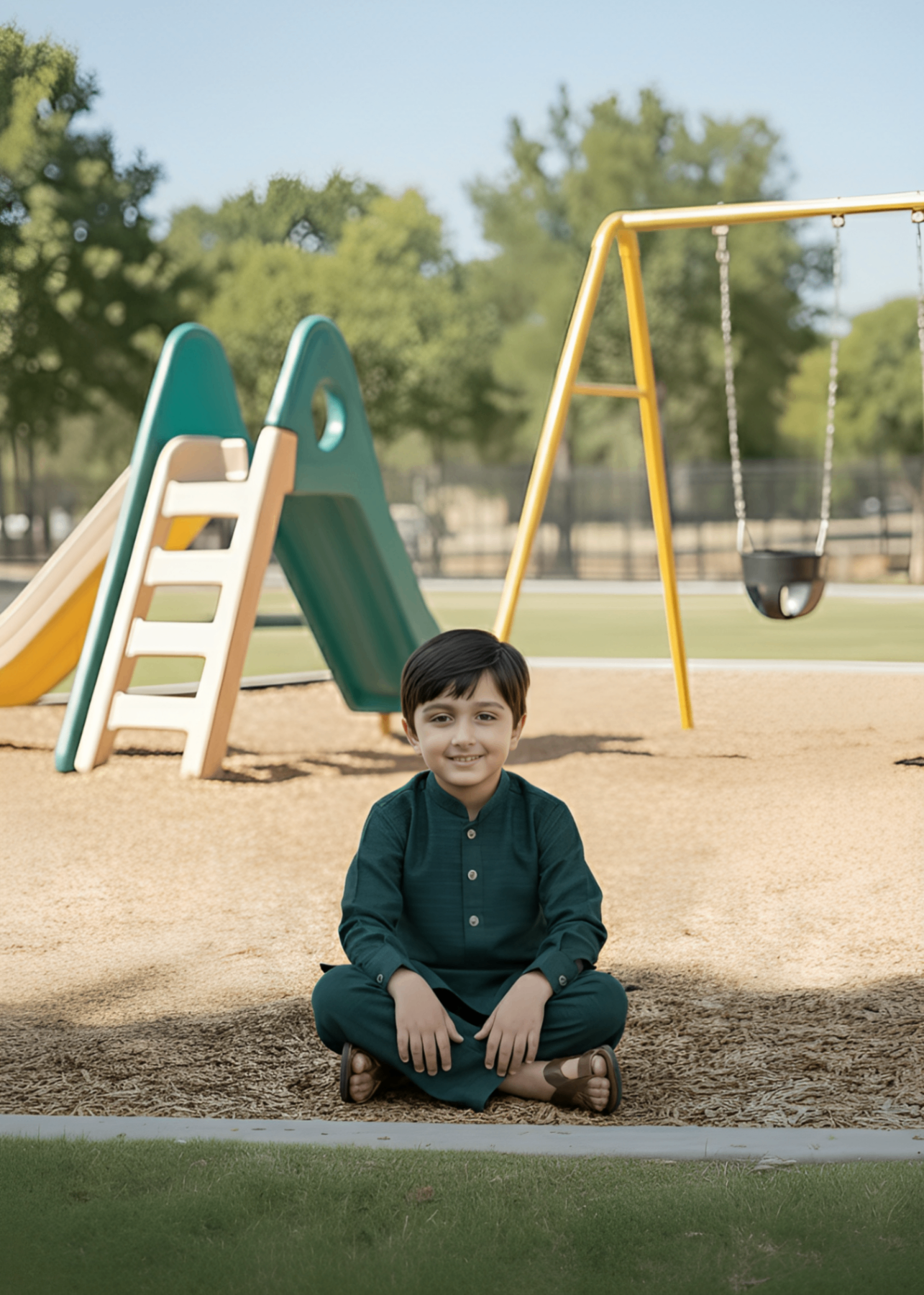 poly viscose Kurta Set in Teal