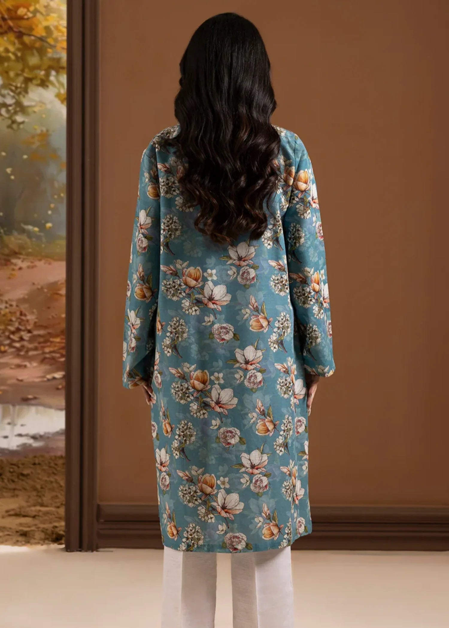 khaddar Kurti in Teal