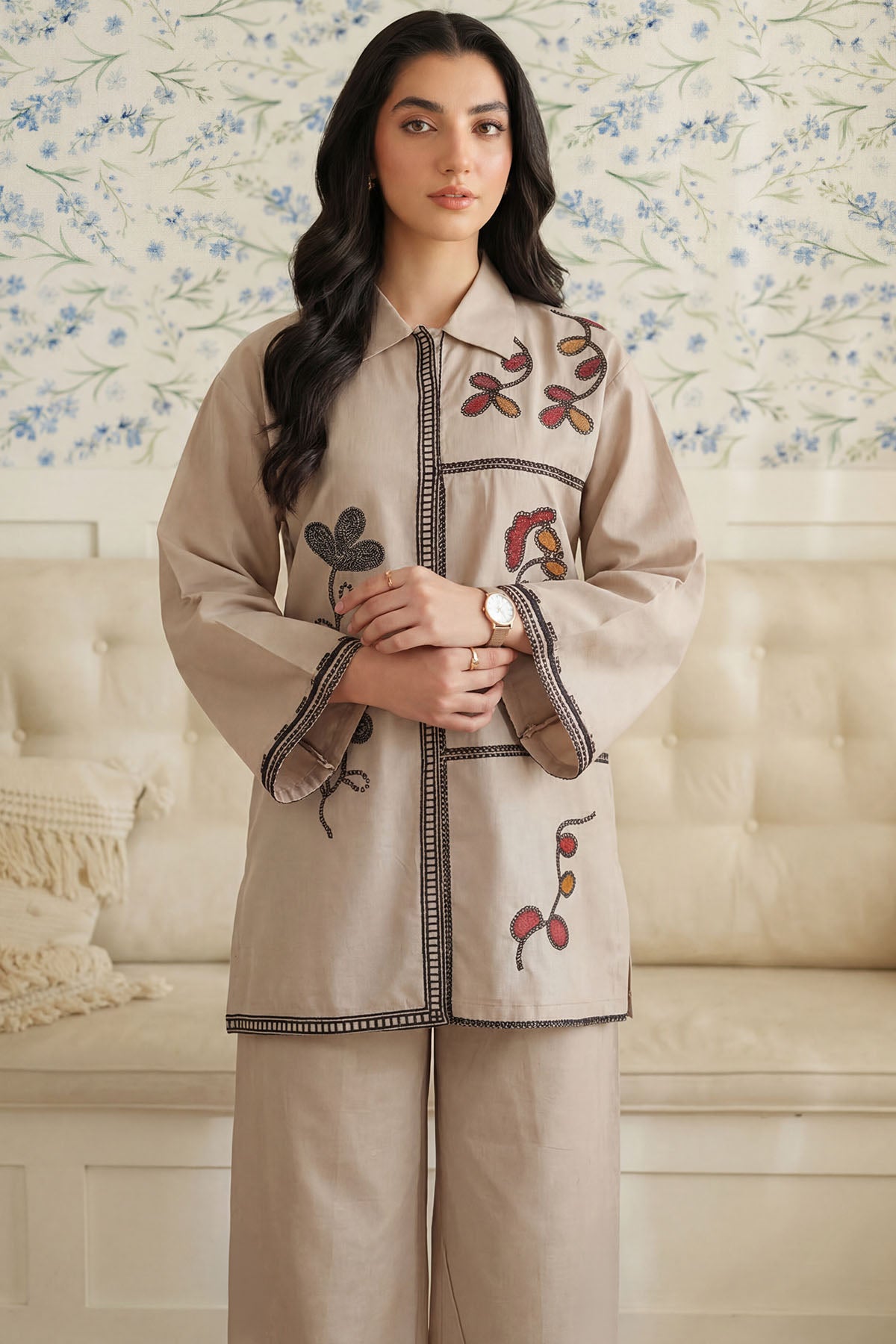 cambric Kurta Set in Cotton