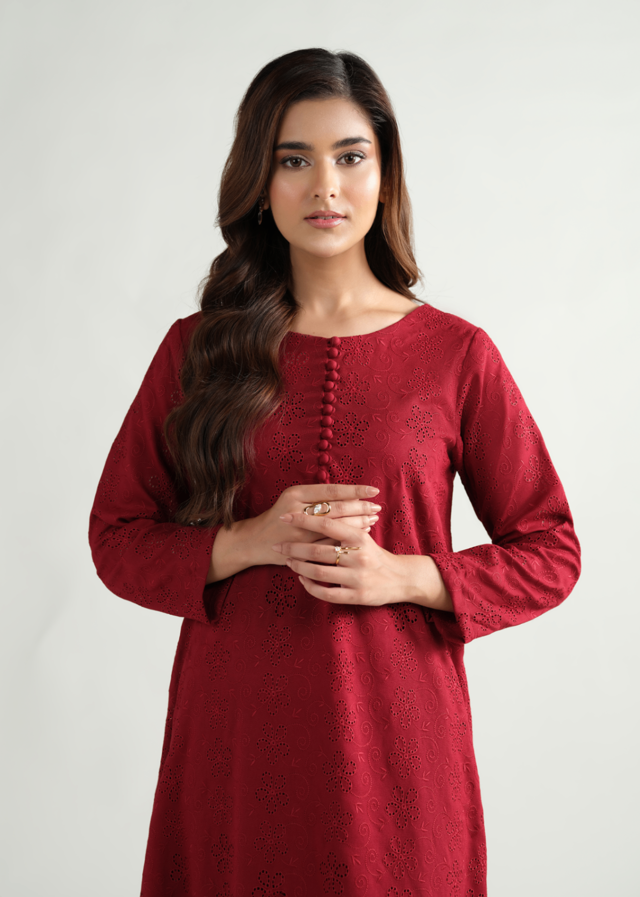 marina linen Kurta Set in Maroon