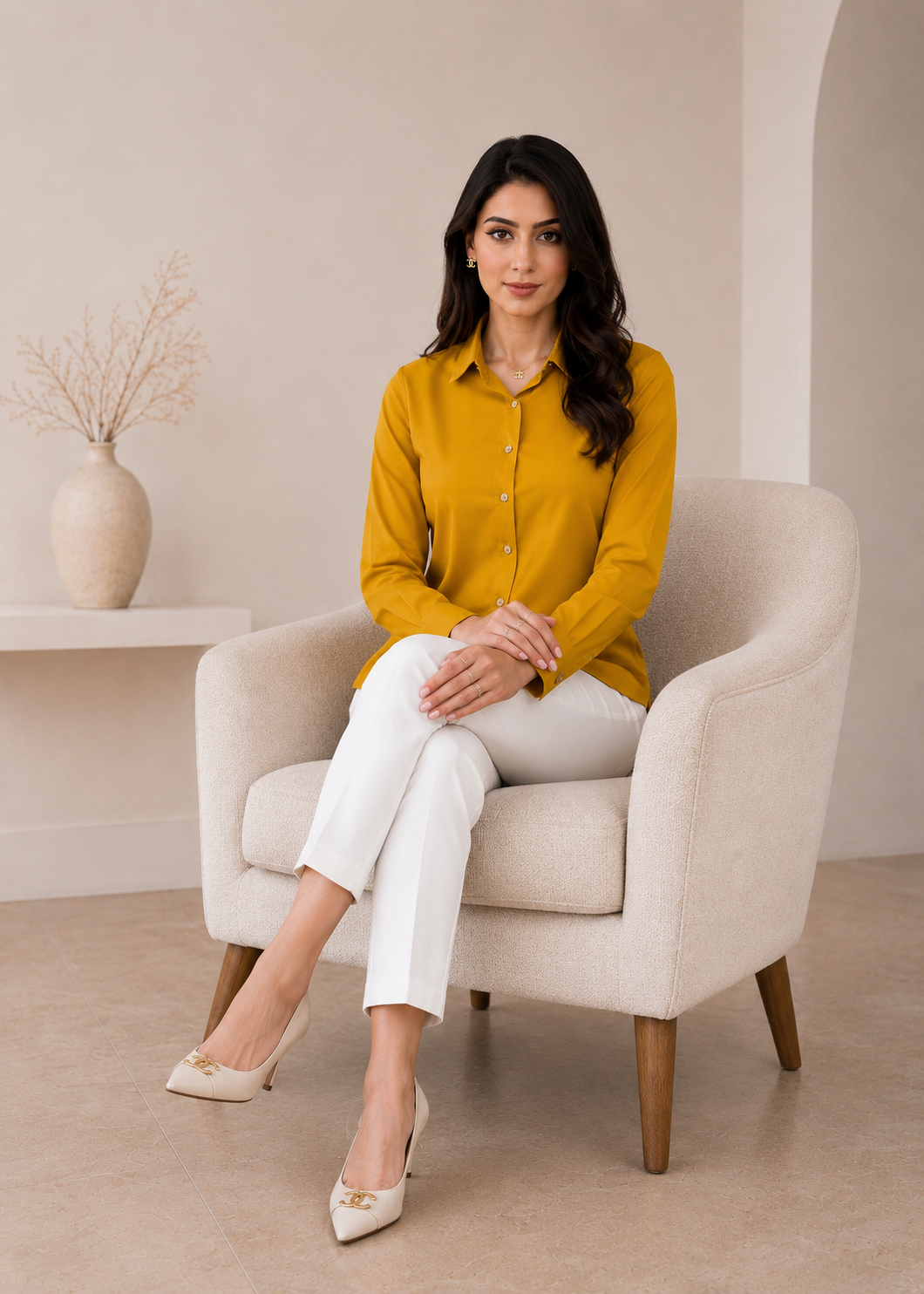 georgette Top in Mellow yellow