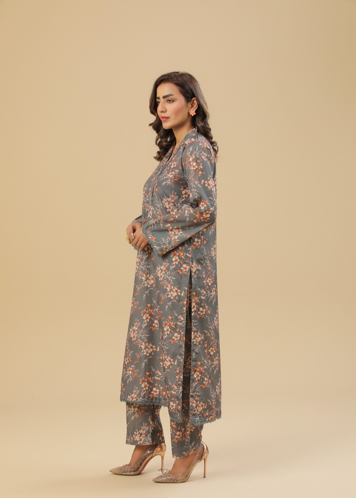 crepe Co Ord Sets in Grey