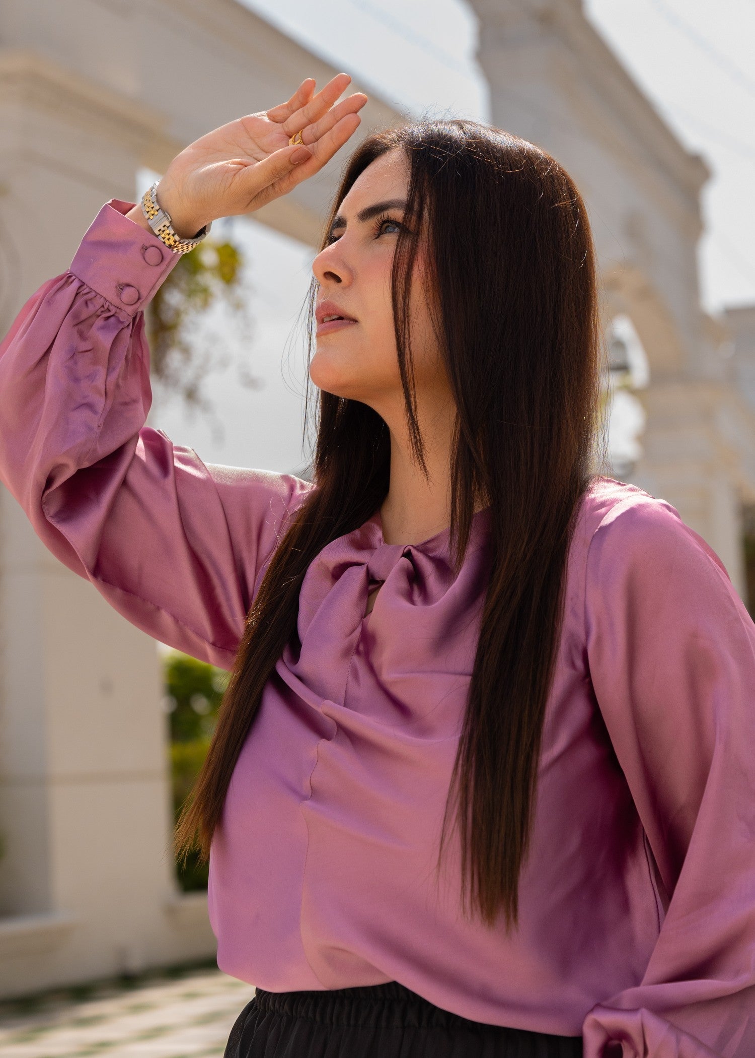 silk Top in Plum