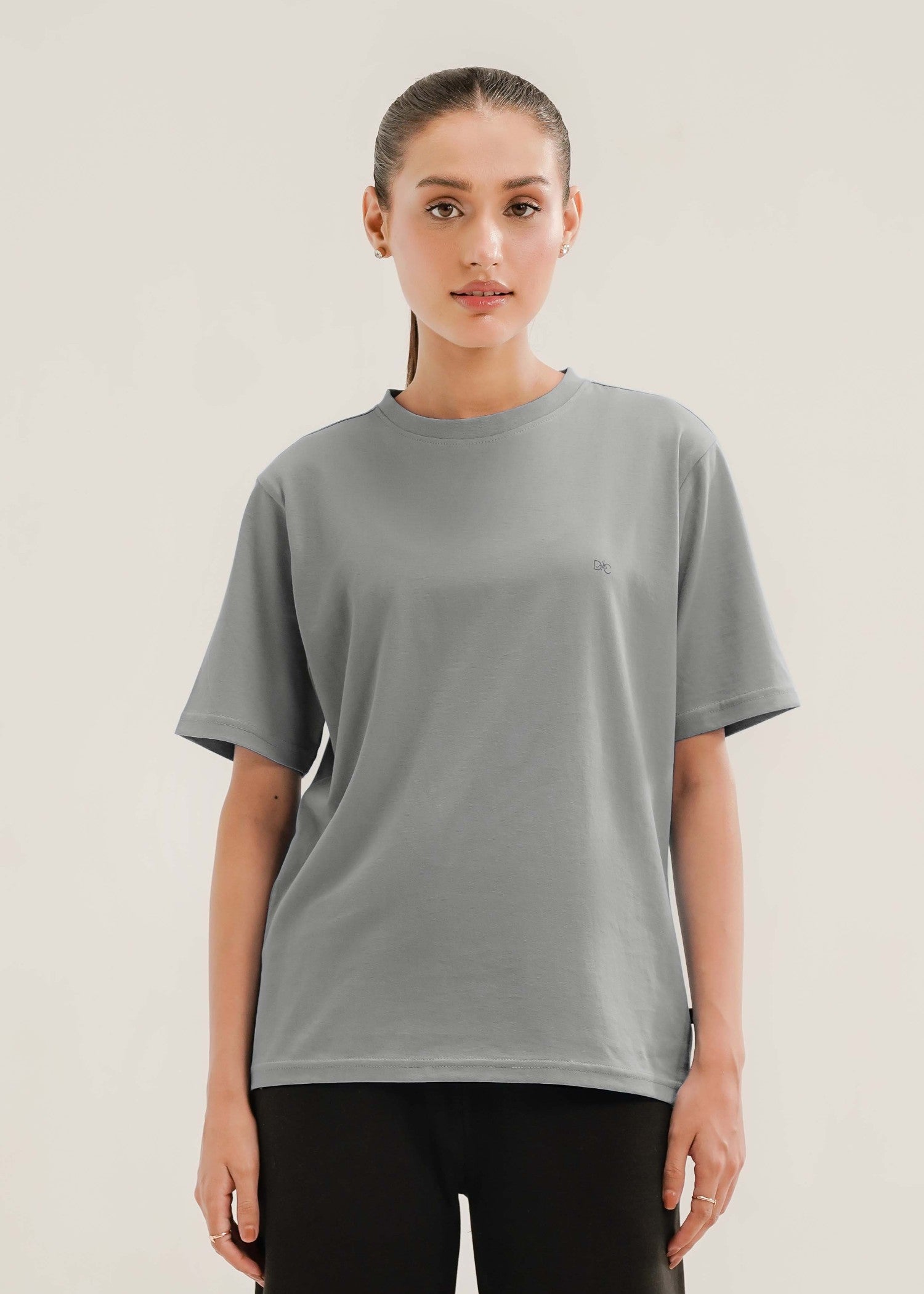 cotton T Shirt in Silver