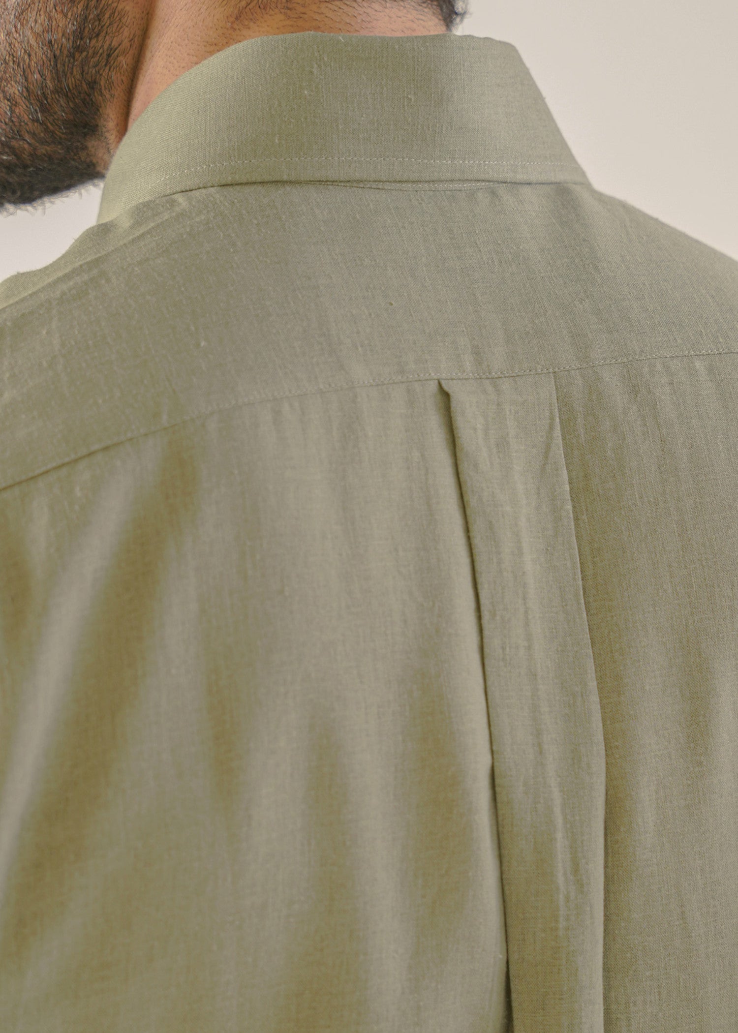 linen Casual Shirt in Eucalyptus green