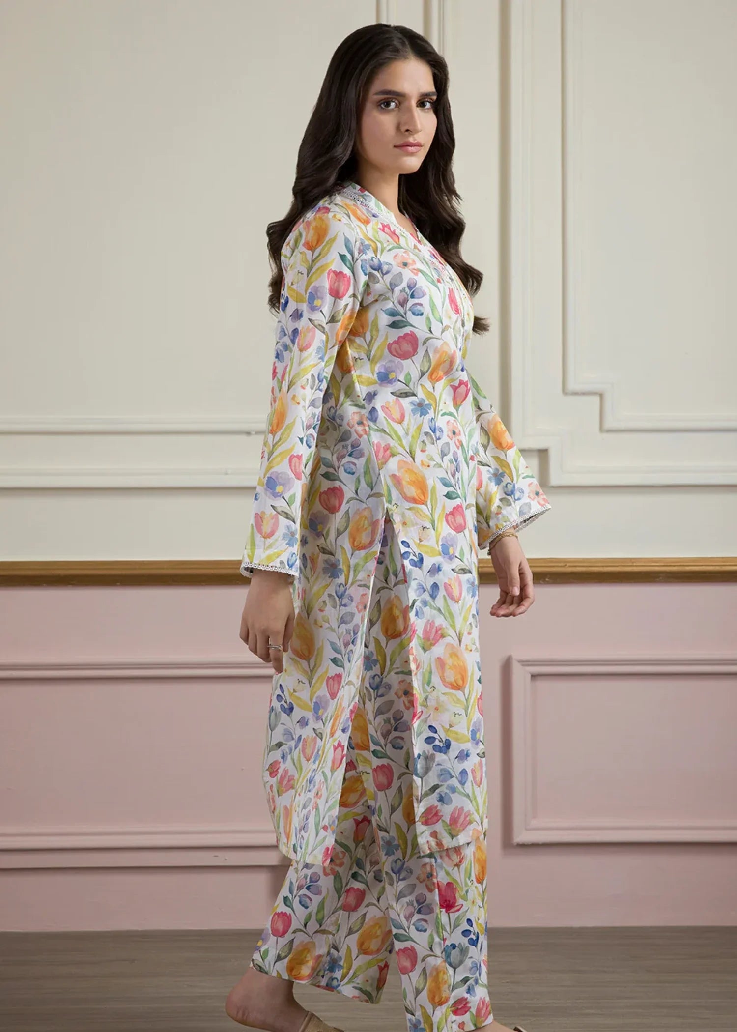 slub cambric Co Ord Sets in Multi