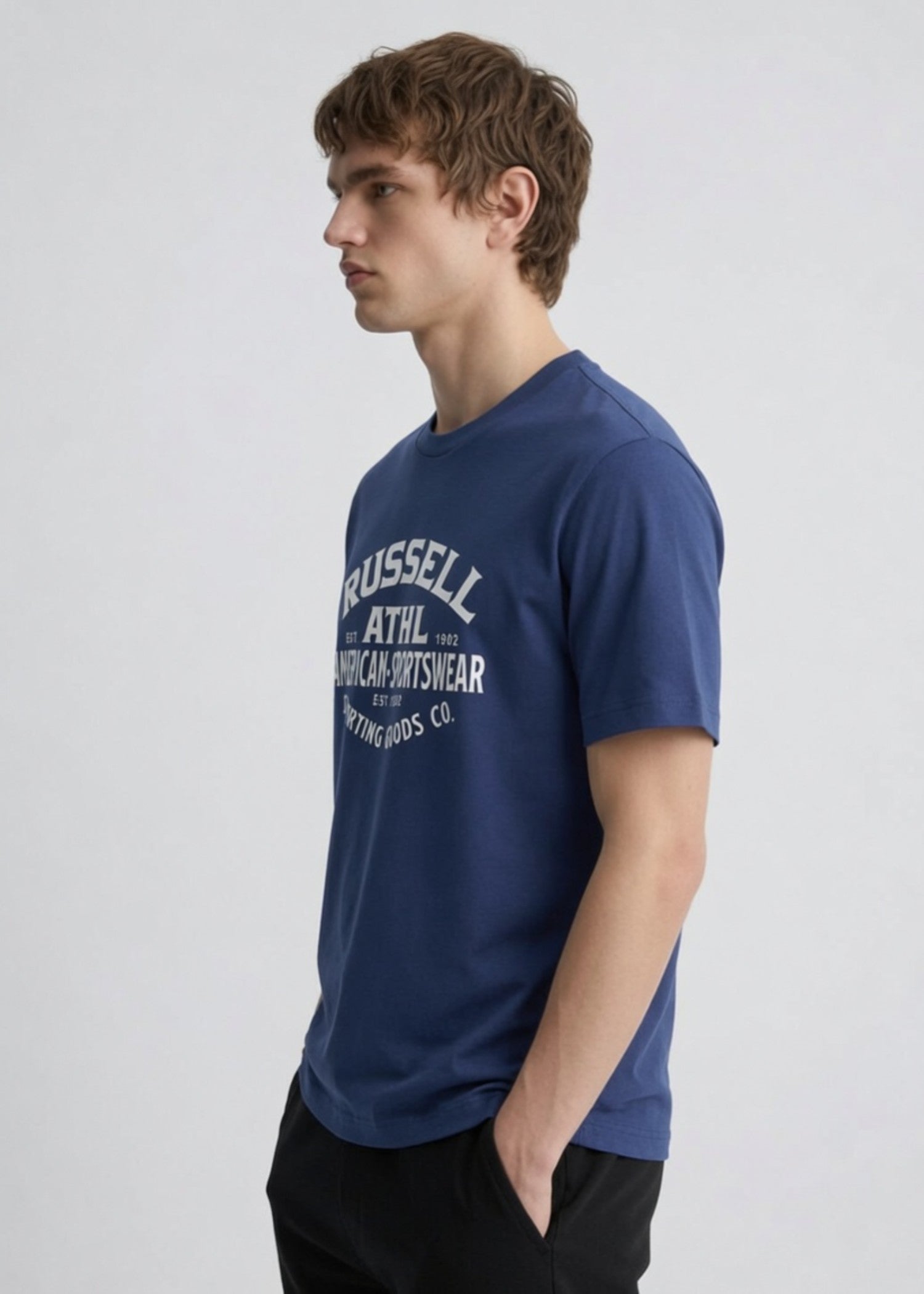cotton T Shirt in Sapphire blue
