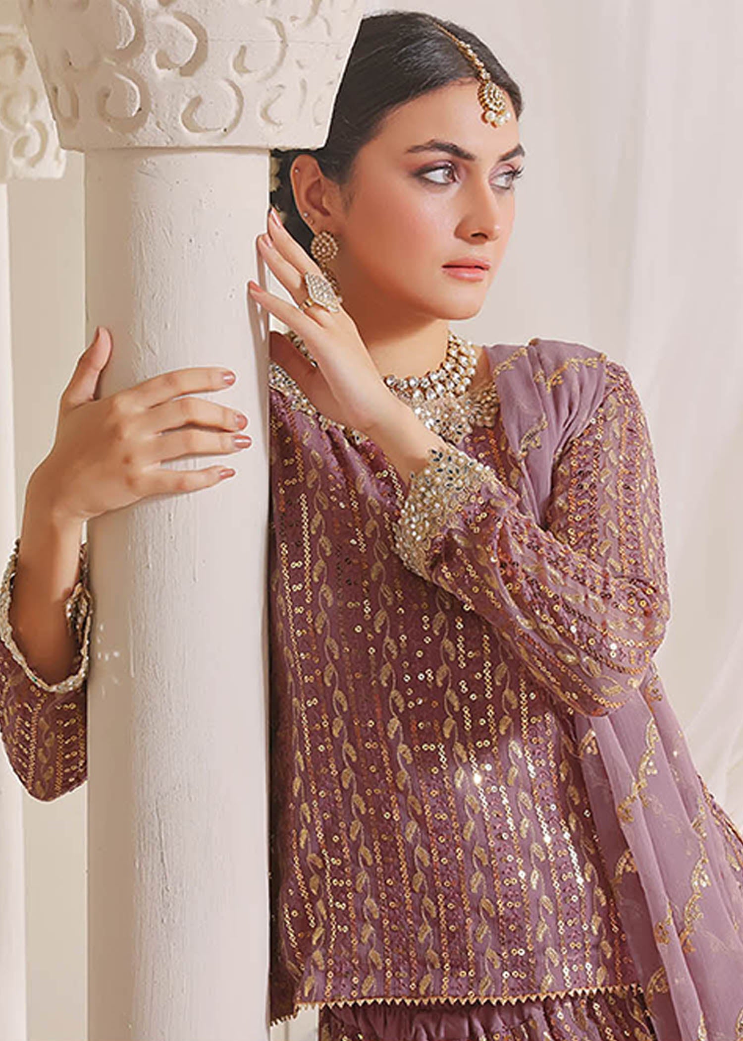 chiffon Lehenga in Lilac