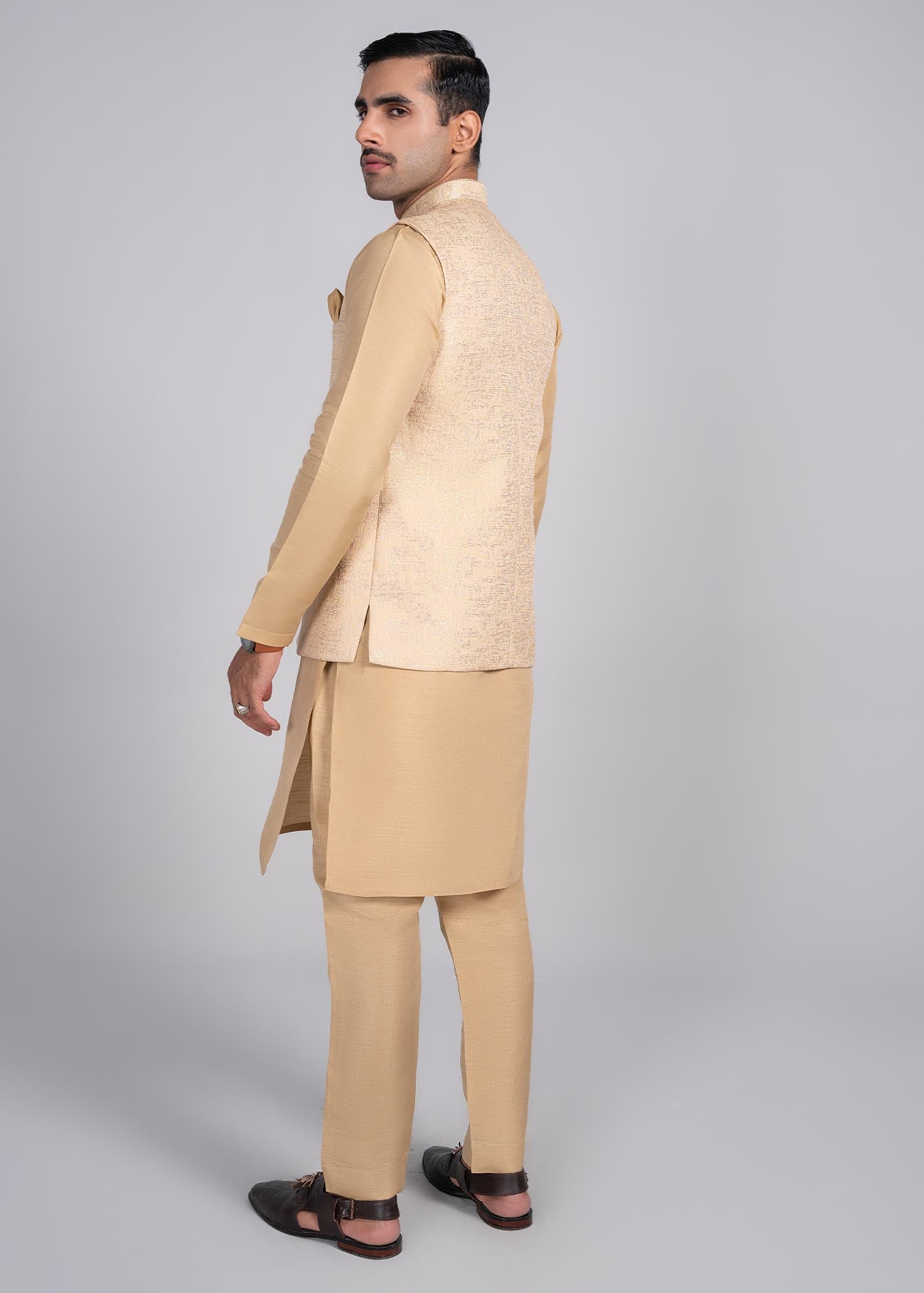 viscose Waistcoat in Cream