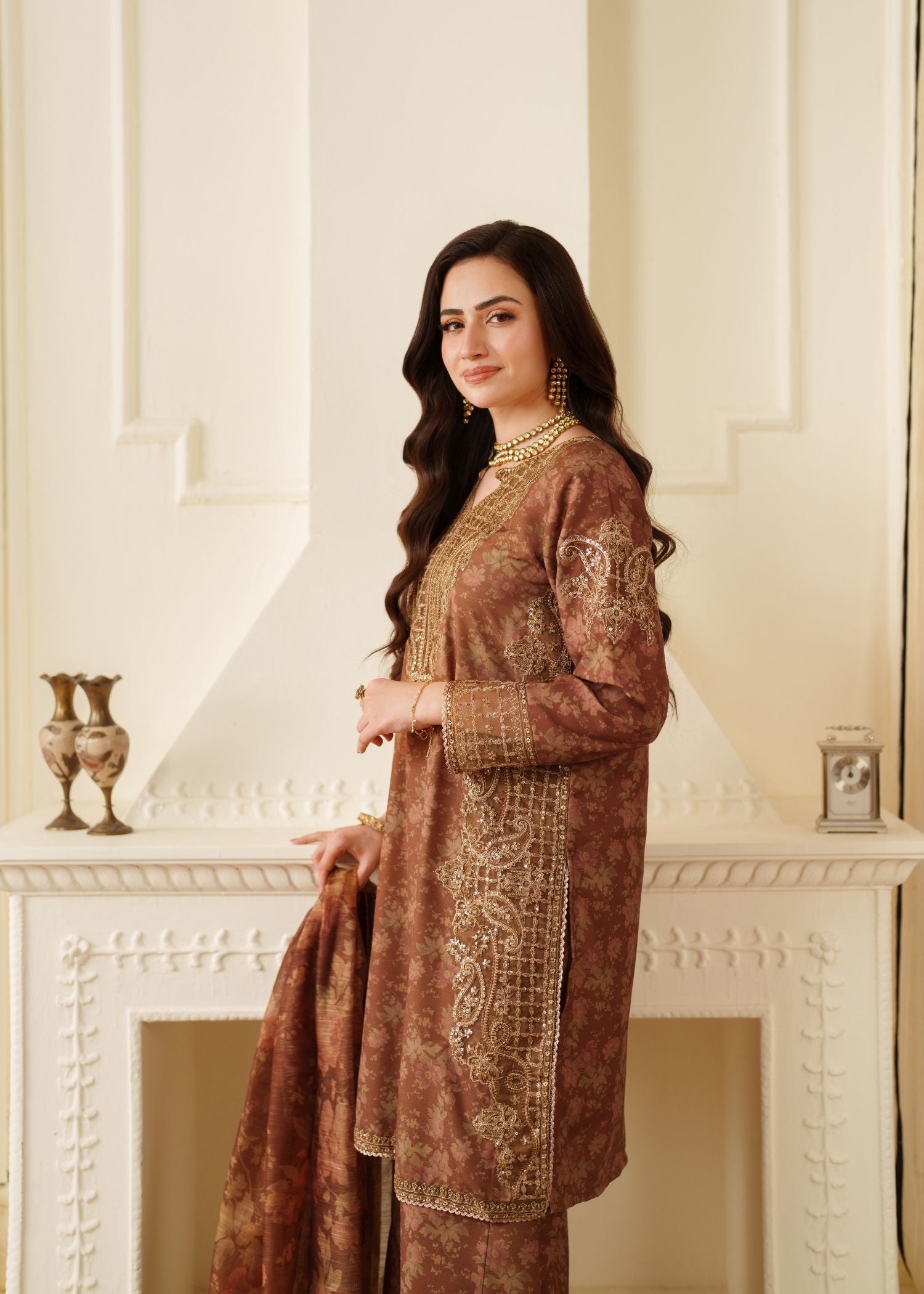 organza Kurta Set in Multi
