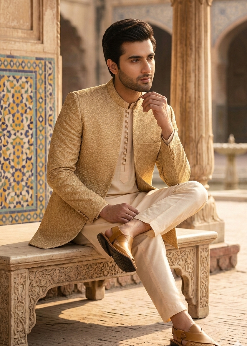 silk Prince Coat in Gold
