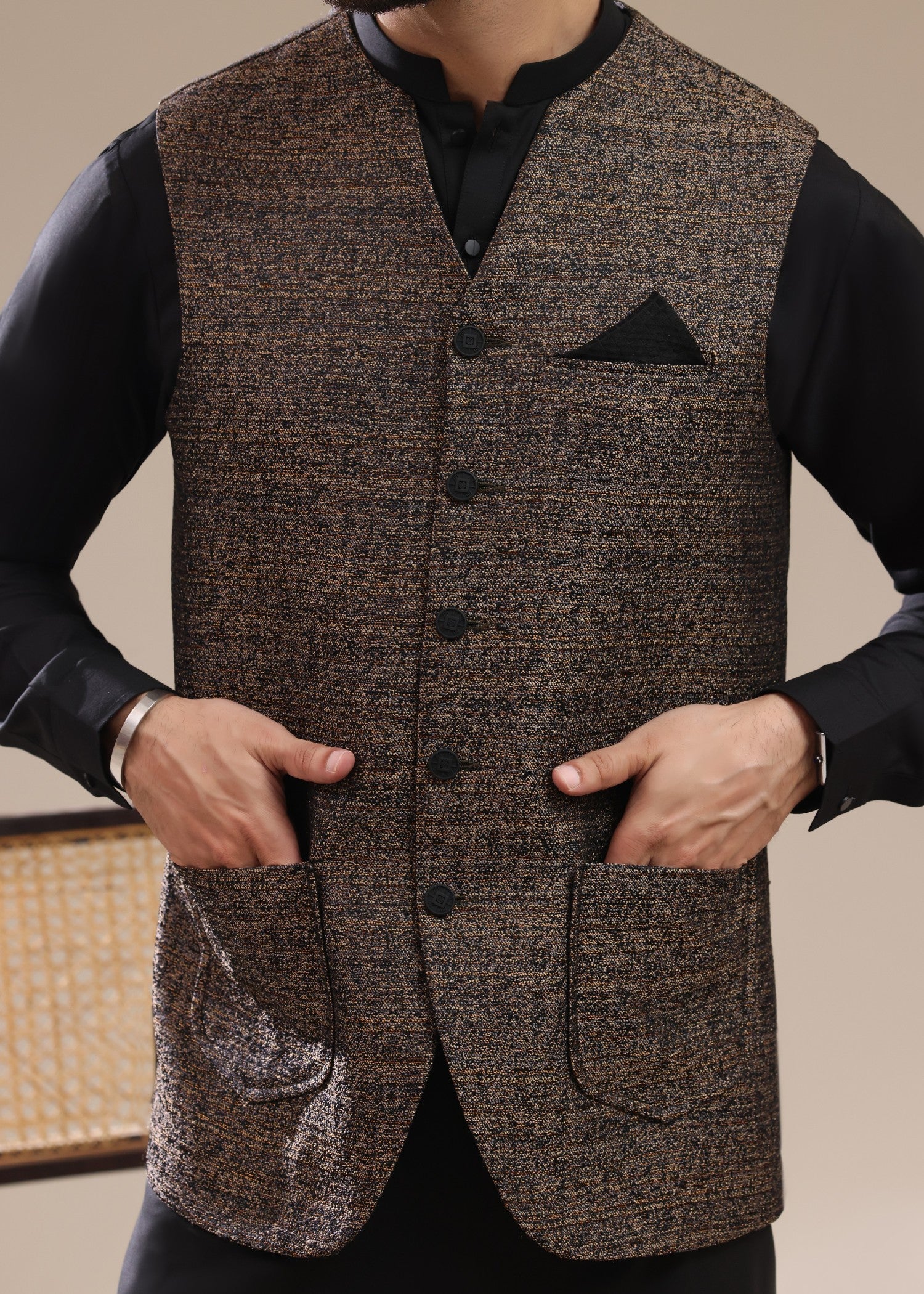 suiting Waistcoat in Mocha brown