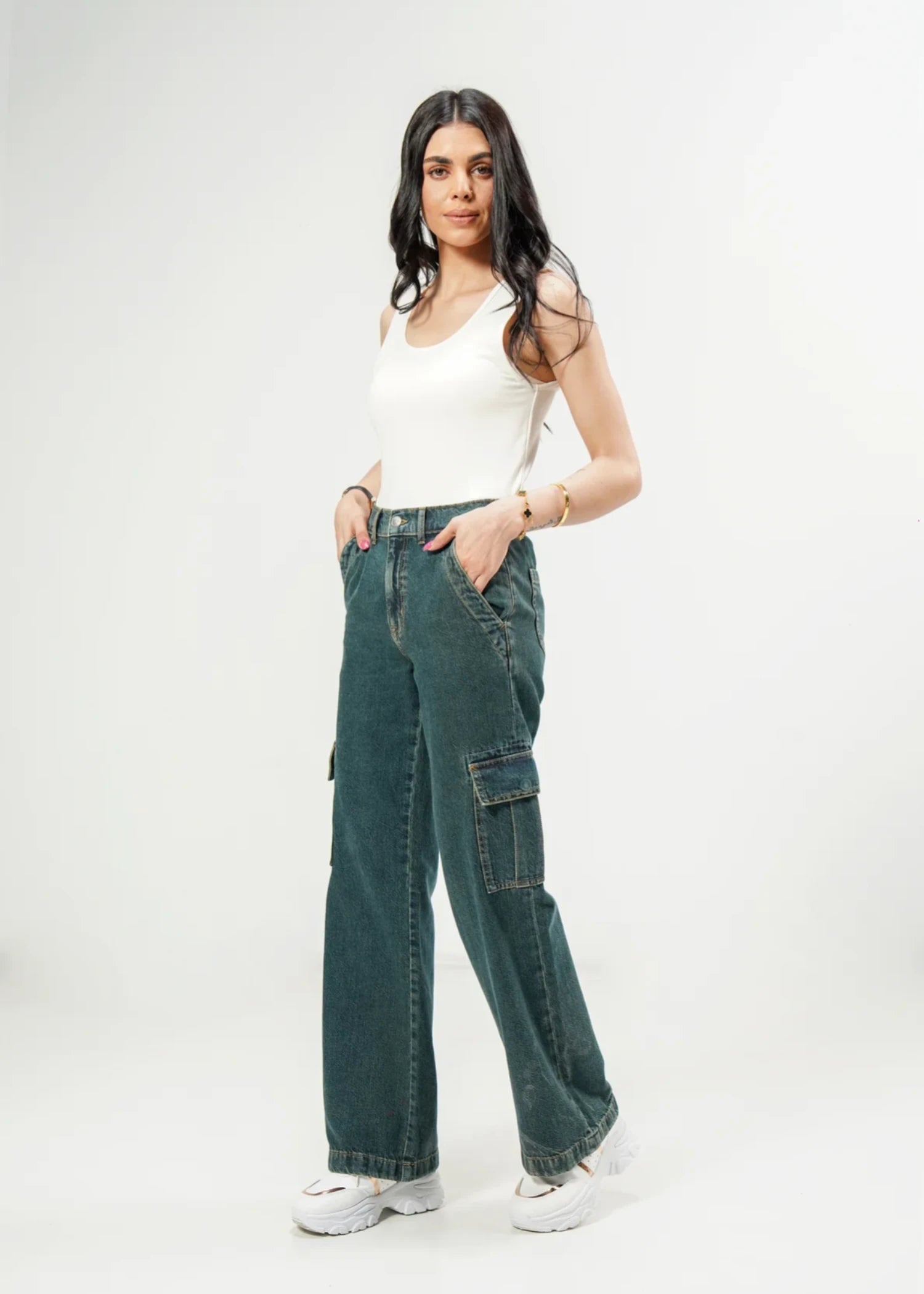 denim Jeans in Hunter green