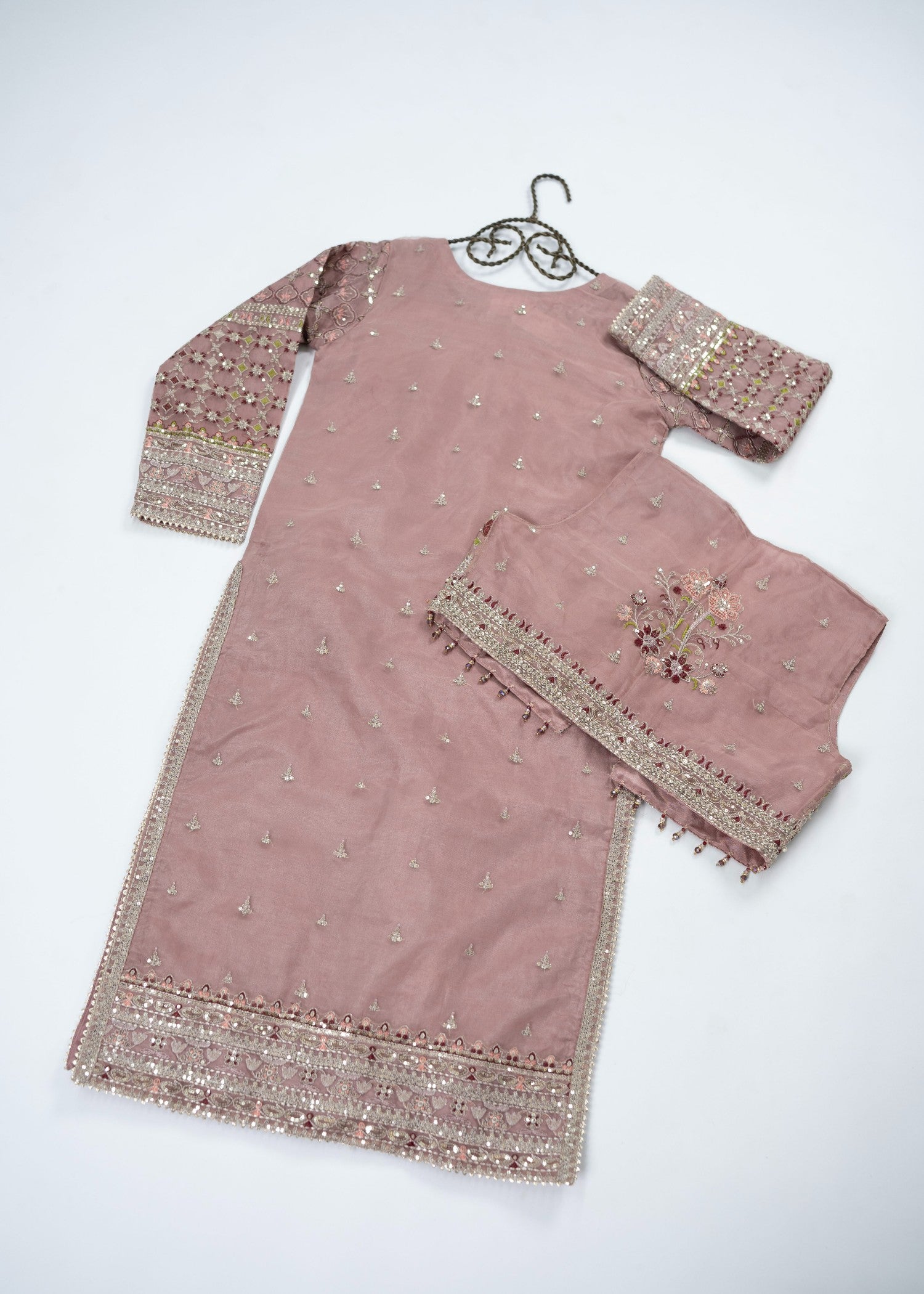 organza Jacket in Mauve pink