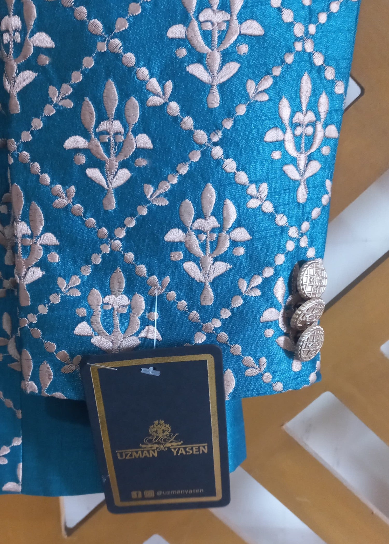 silk Prince Coat in Ocean blue