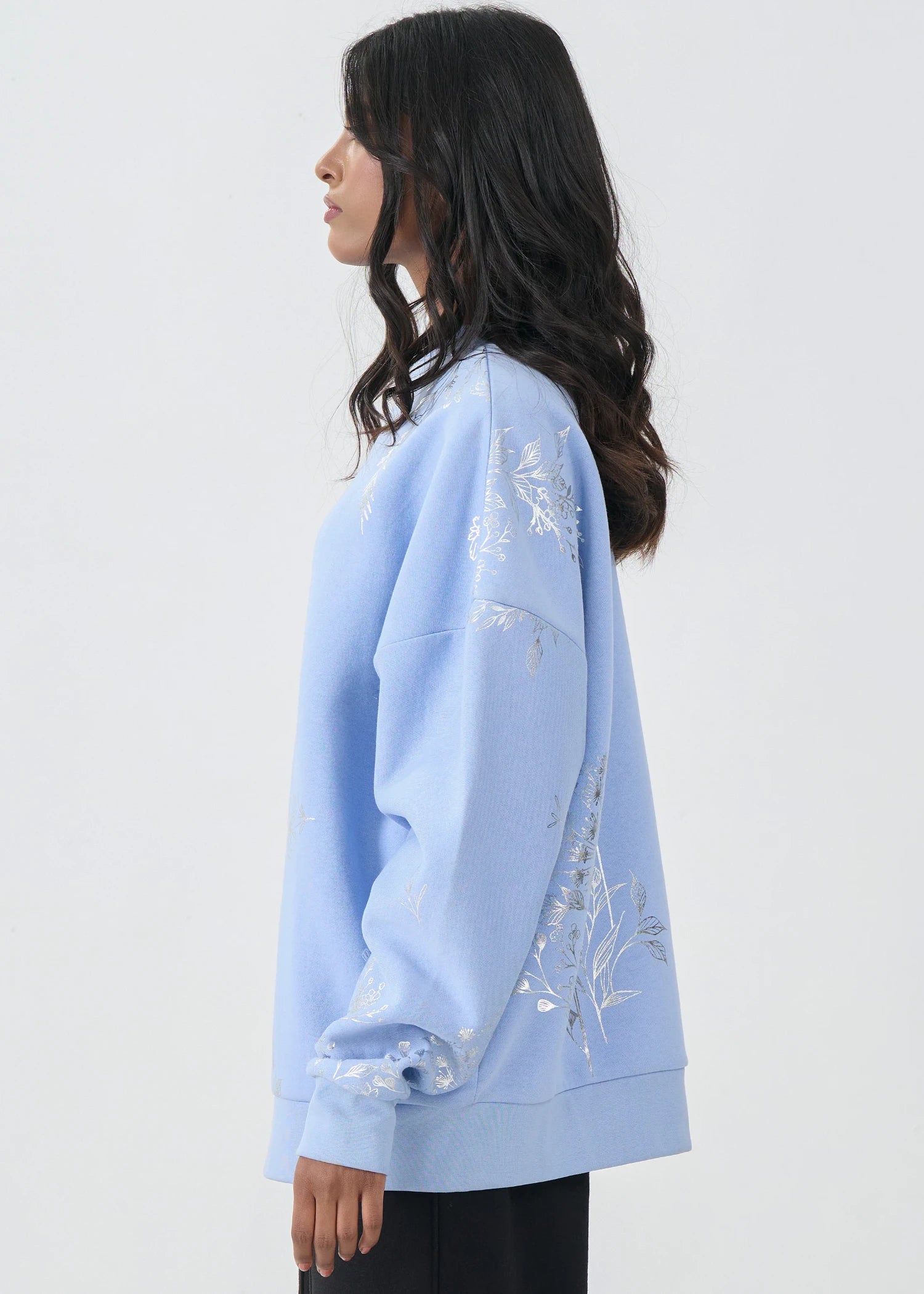 fleece Sweatshirt in Ice blue