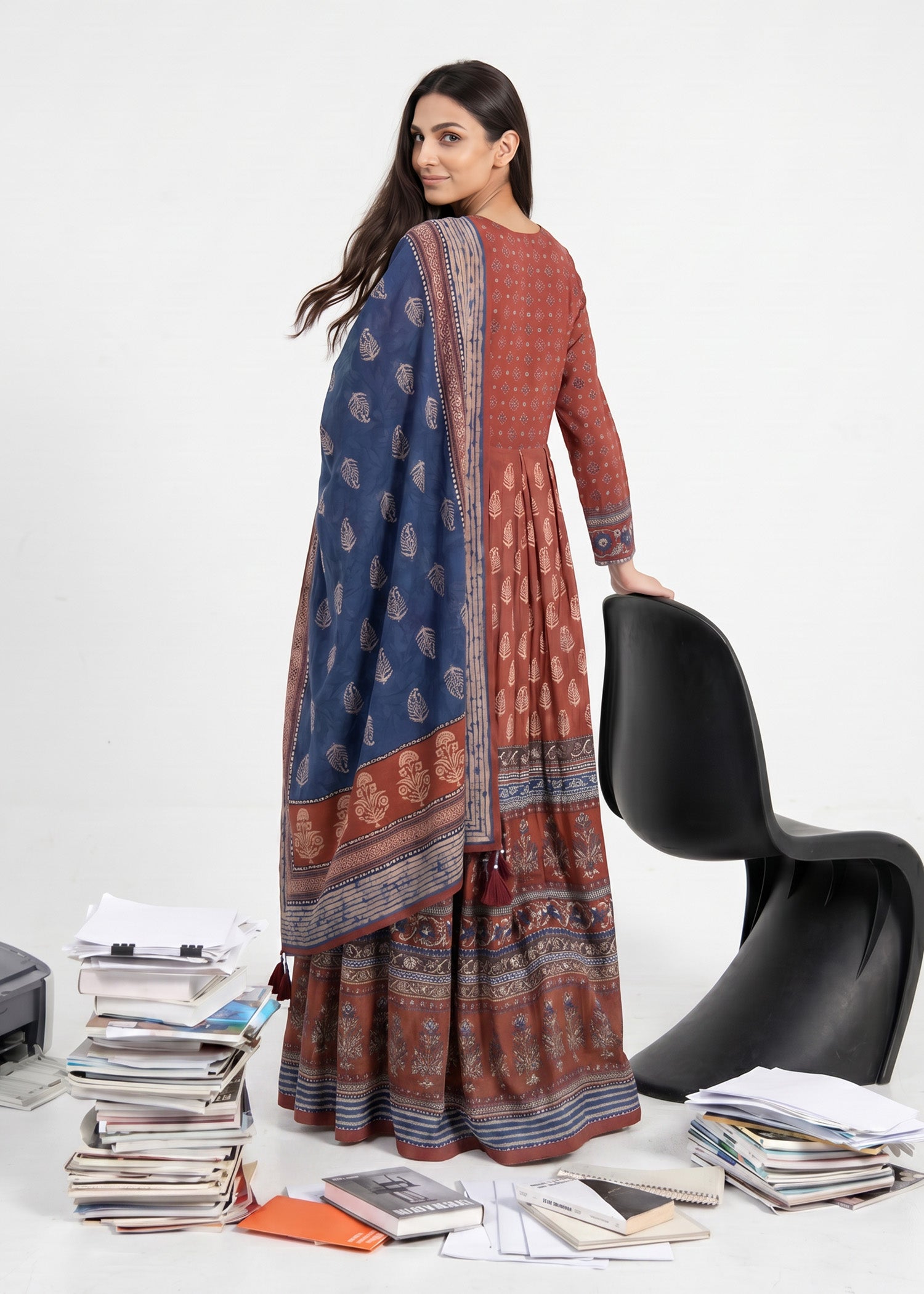 lawn Maxi in Rust red