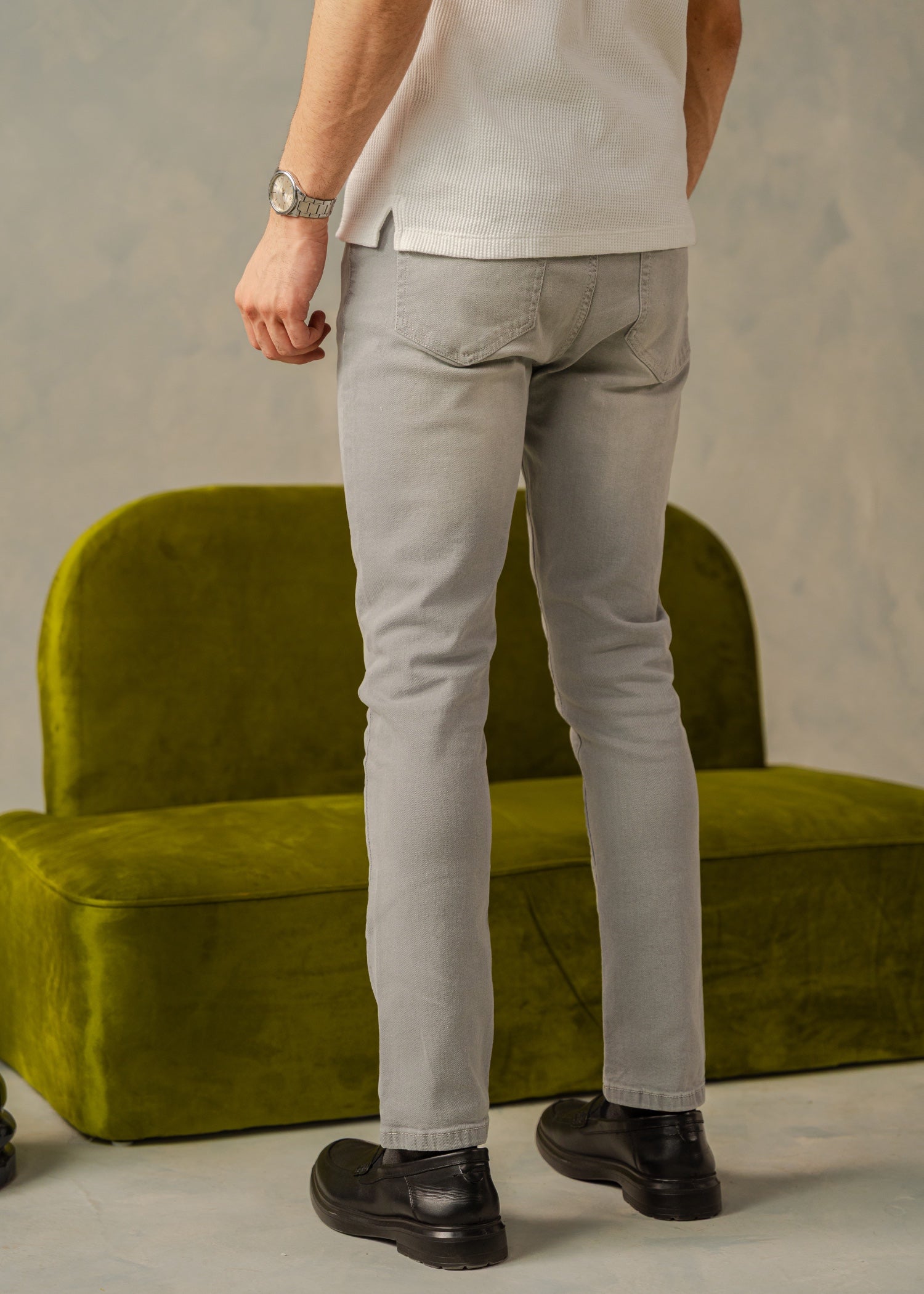 cotton Jeans in Light grey