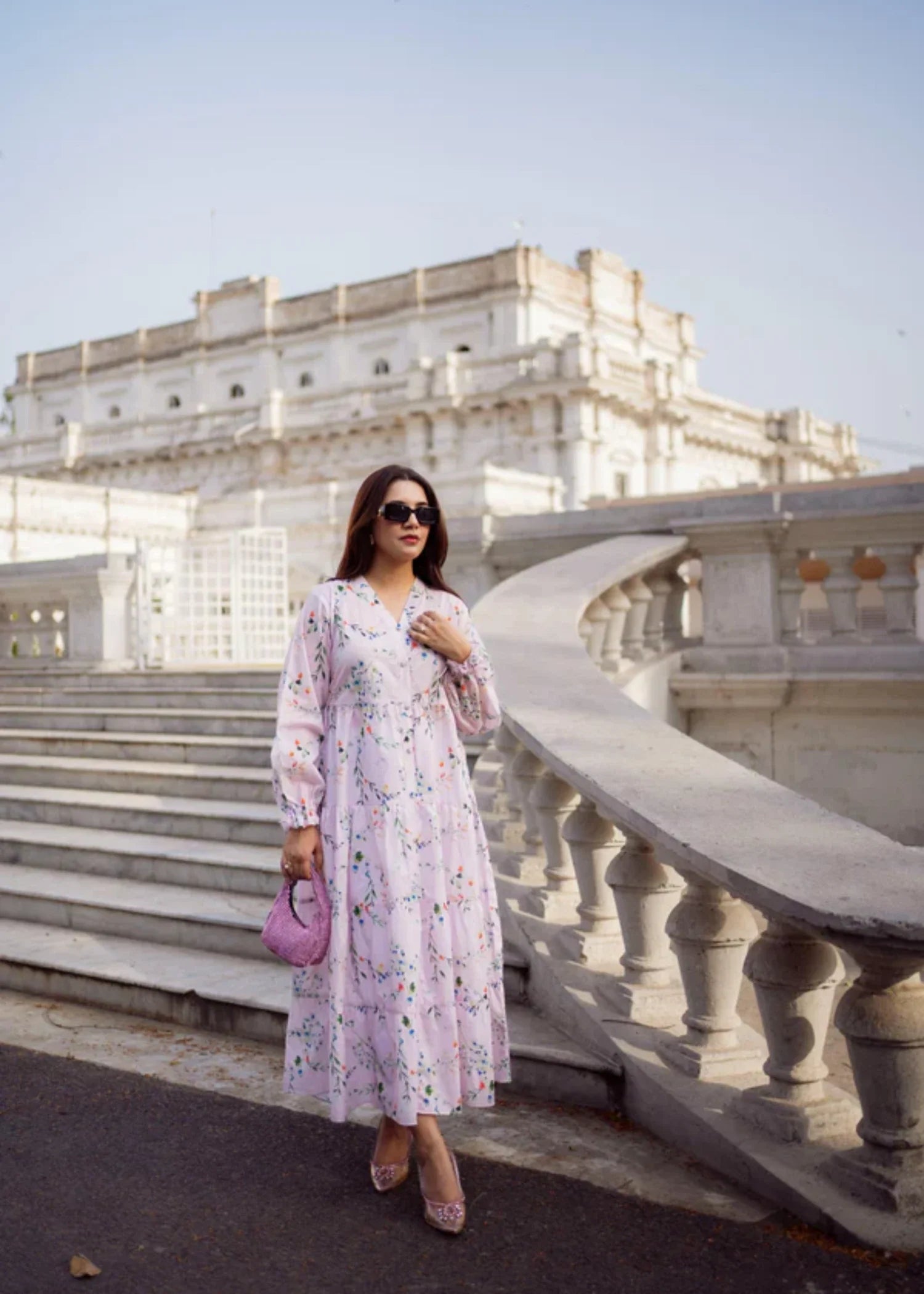 lawn cotton Maxi in Light pink
