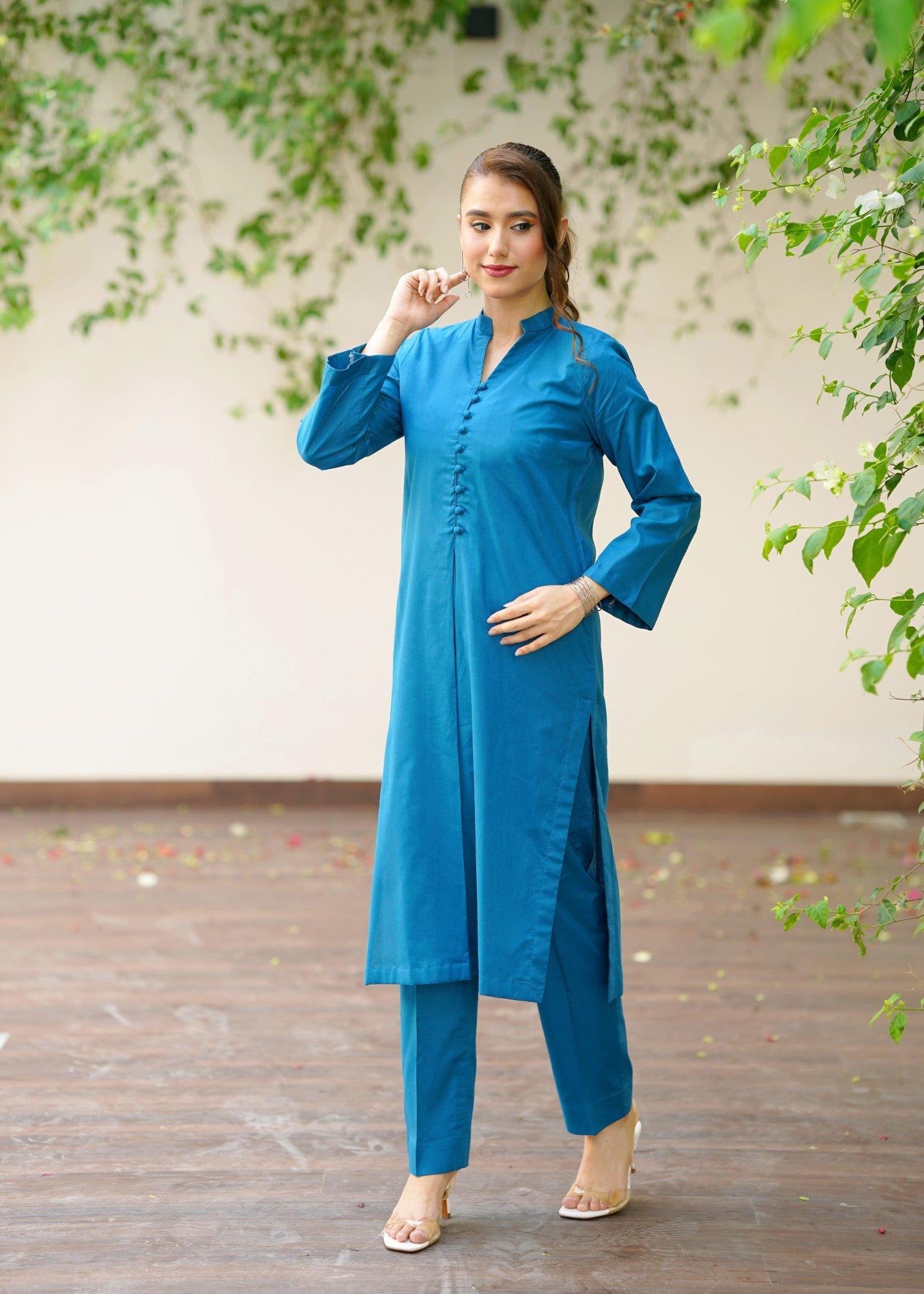 lawn Co Ord Sets in Sapphire blue