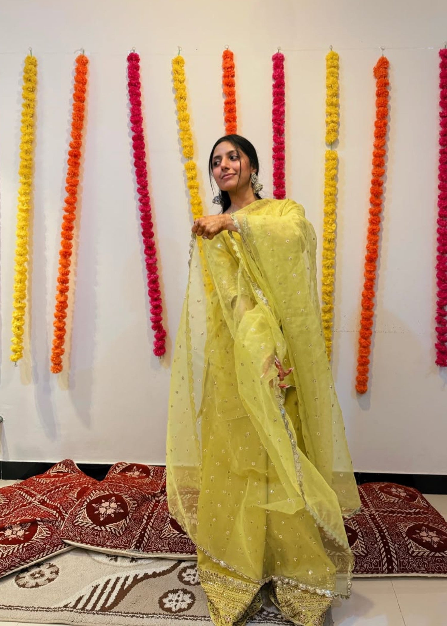 silk Kurta Set in Yellow