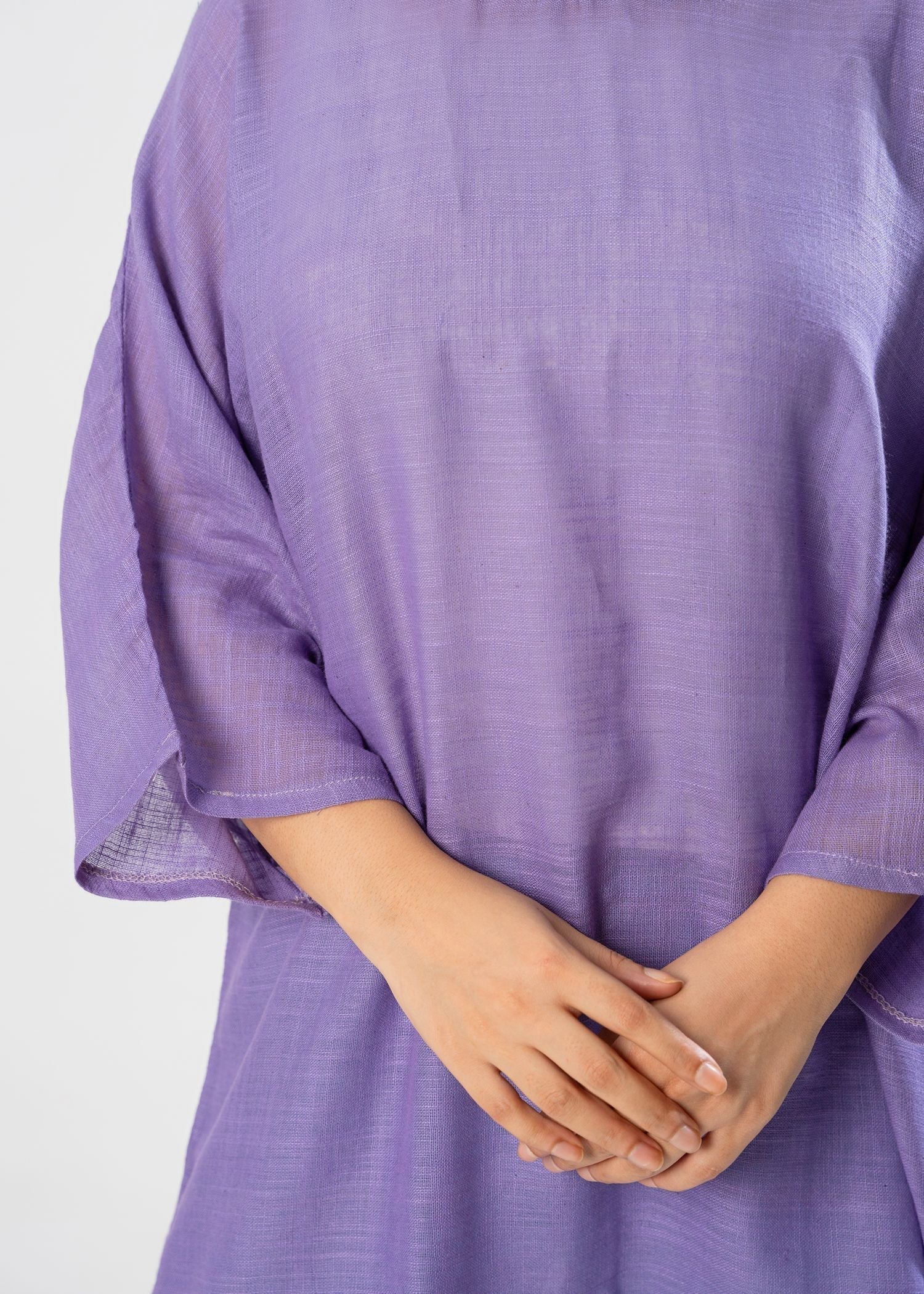 slub lawn Top in Purple ash