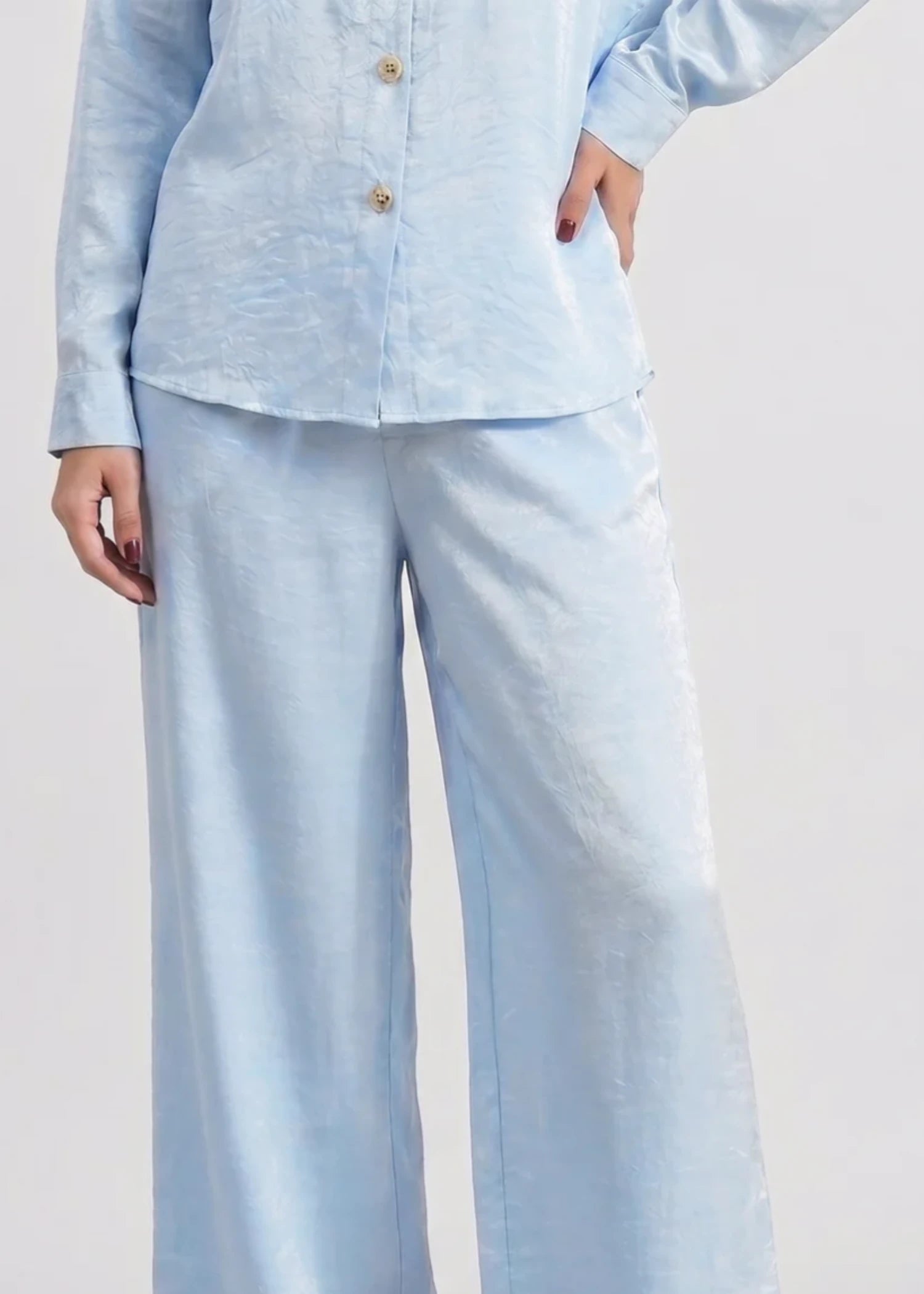 polyester Top in Ice blue