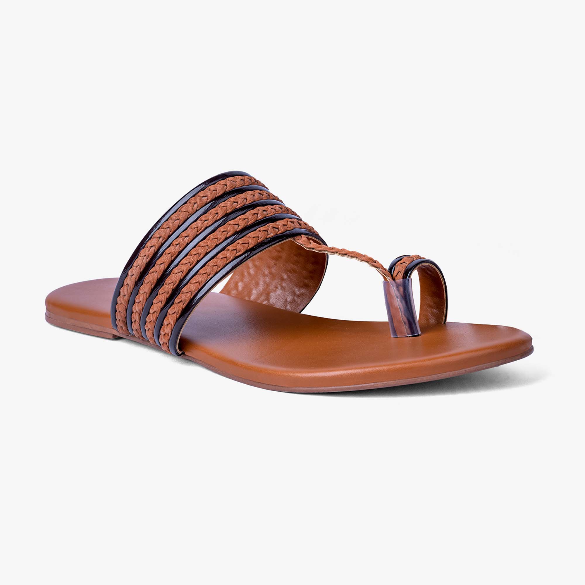 Kolapuri in Brown by - High Quality Women Kolapuri DZW5854