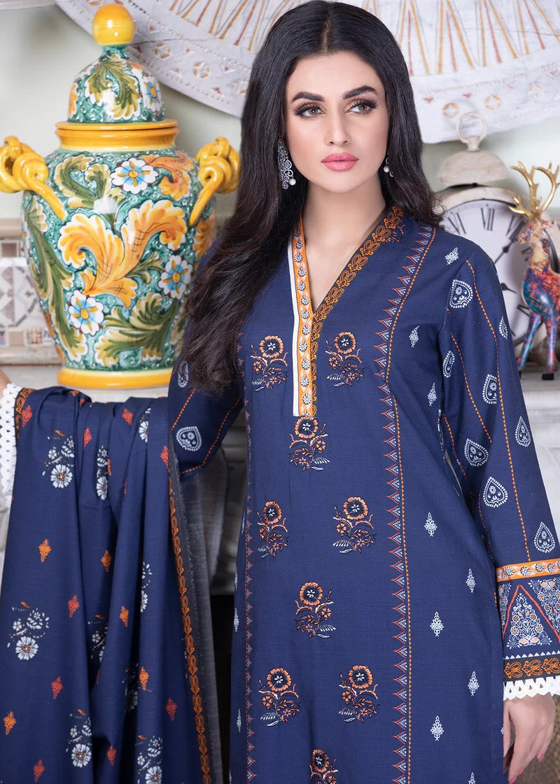 khaddar Kurta Set in Dark blue