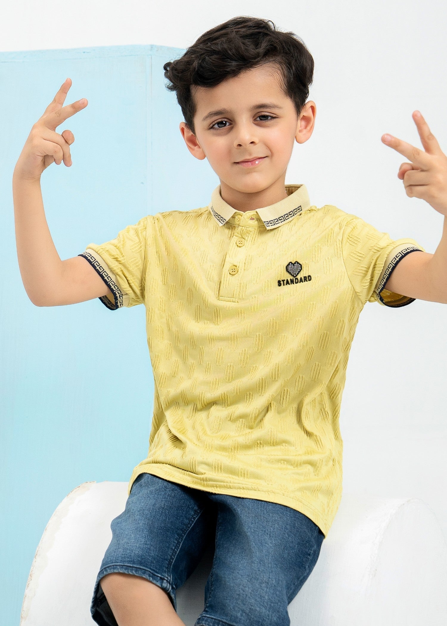 cotton Polo Shirt in Yellow