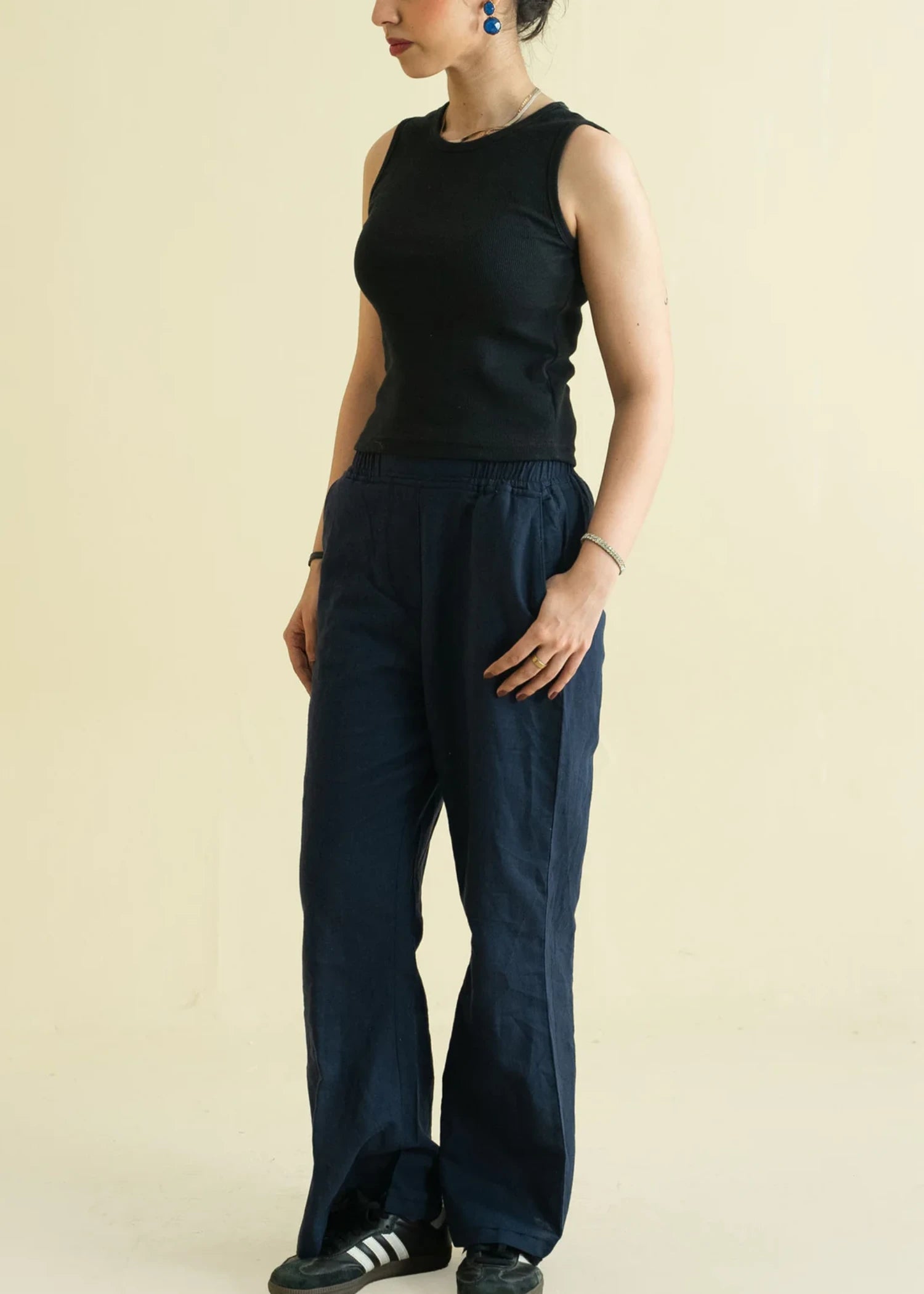 cotton Tank Top in Jet black
