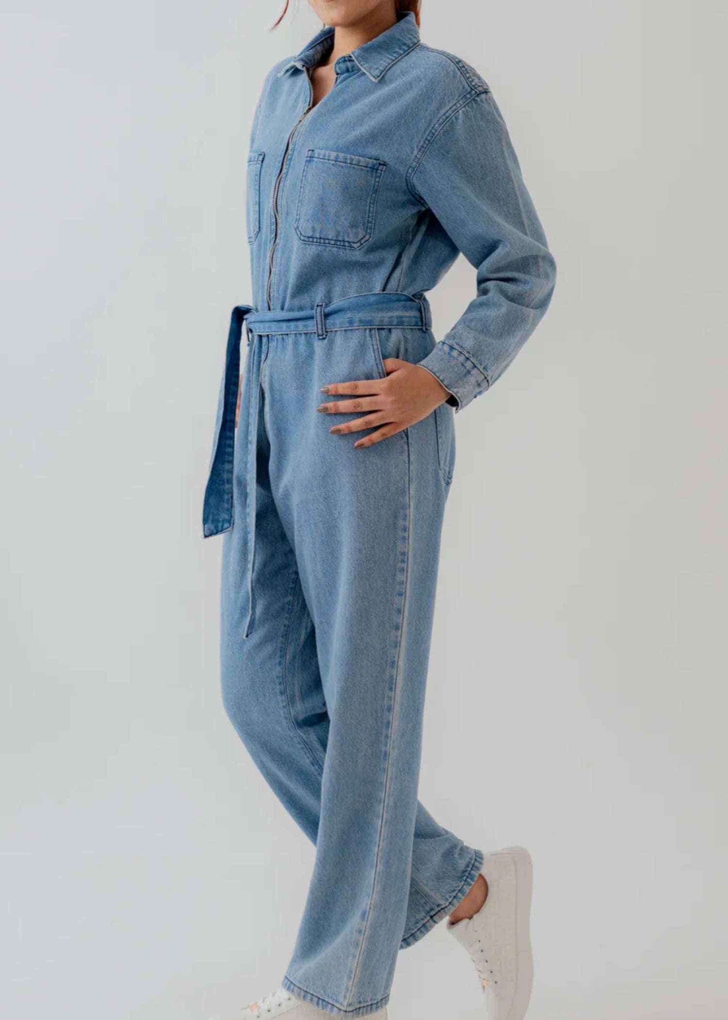 denim Jumpsuit in Ice blue