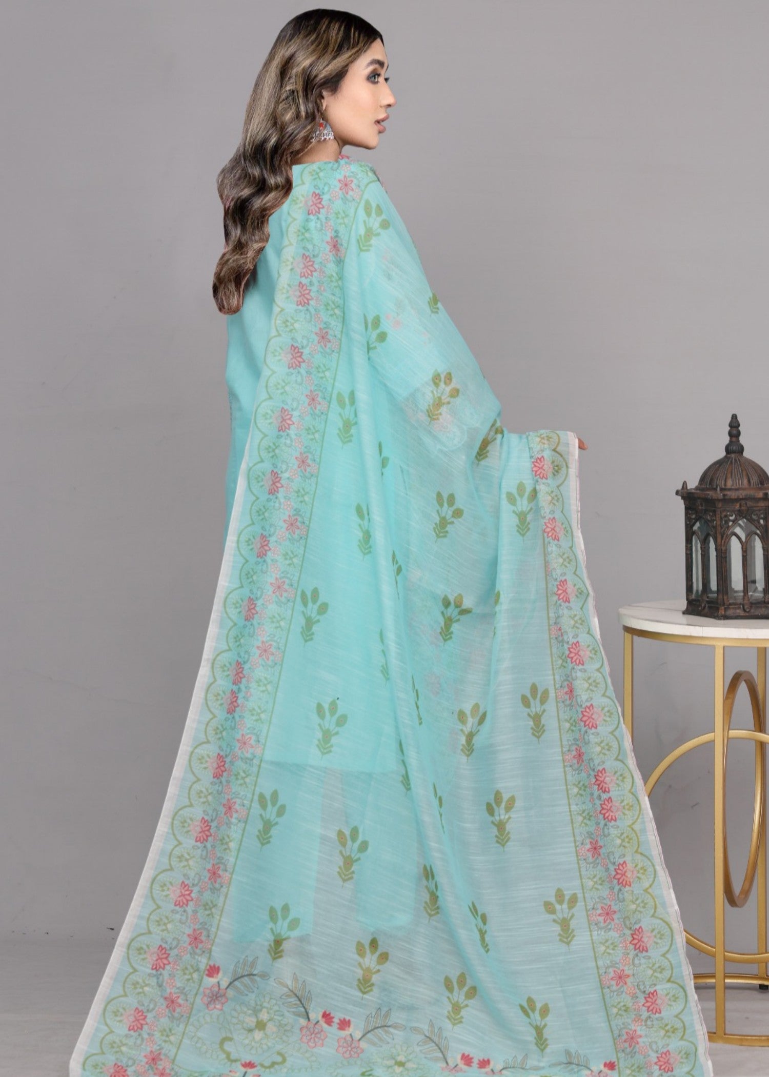 cotton Kurta Set in Sky