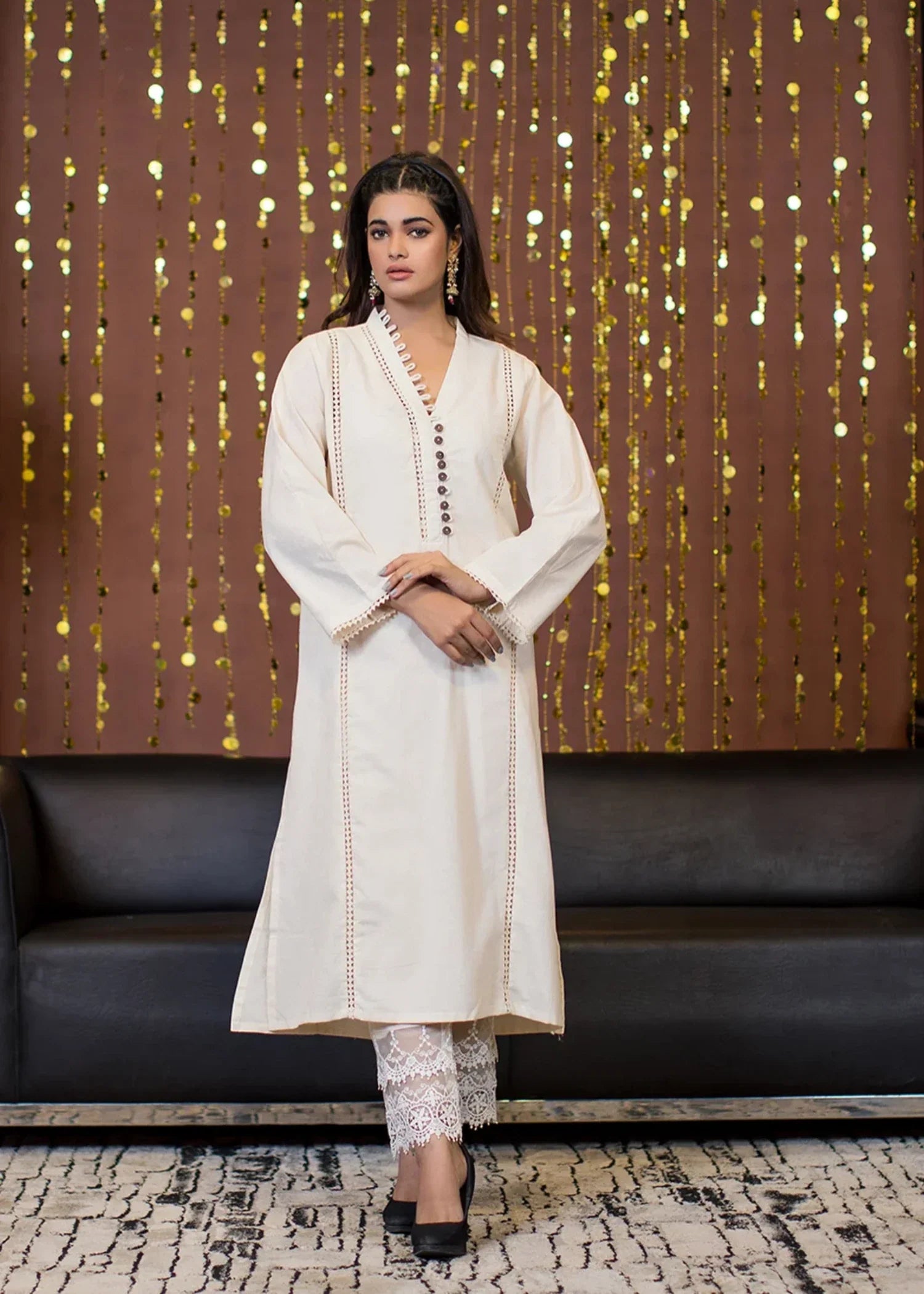cotton Kurti in Off-white
