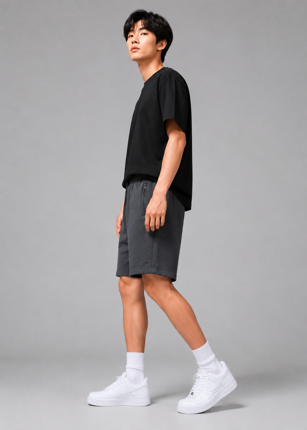 french terry Shorts in Iron grey