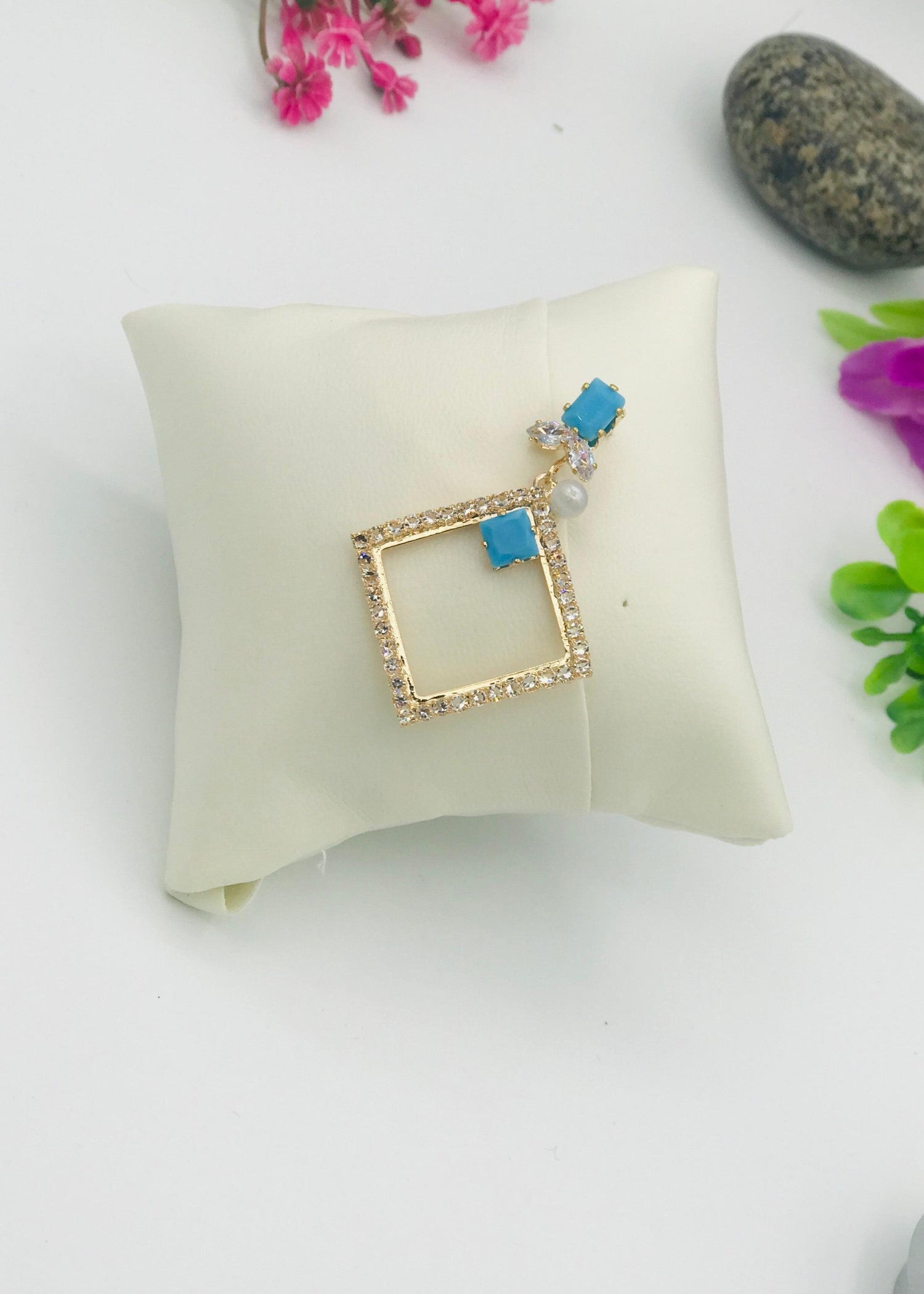 Earrings in Baby blue Color by - Trendy Women Earrings WRZ9171