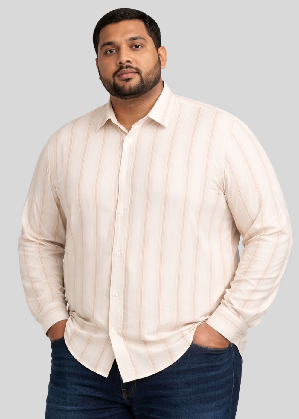 blended linen Casual Shirt in Off-white