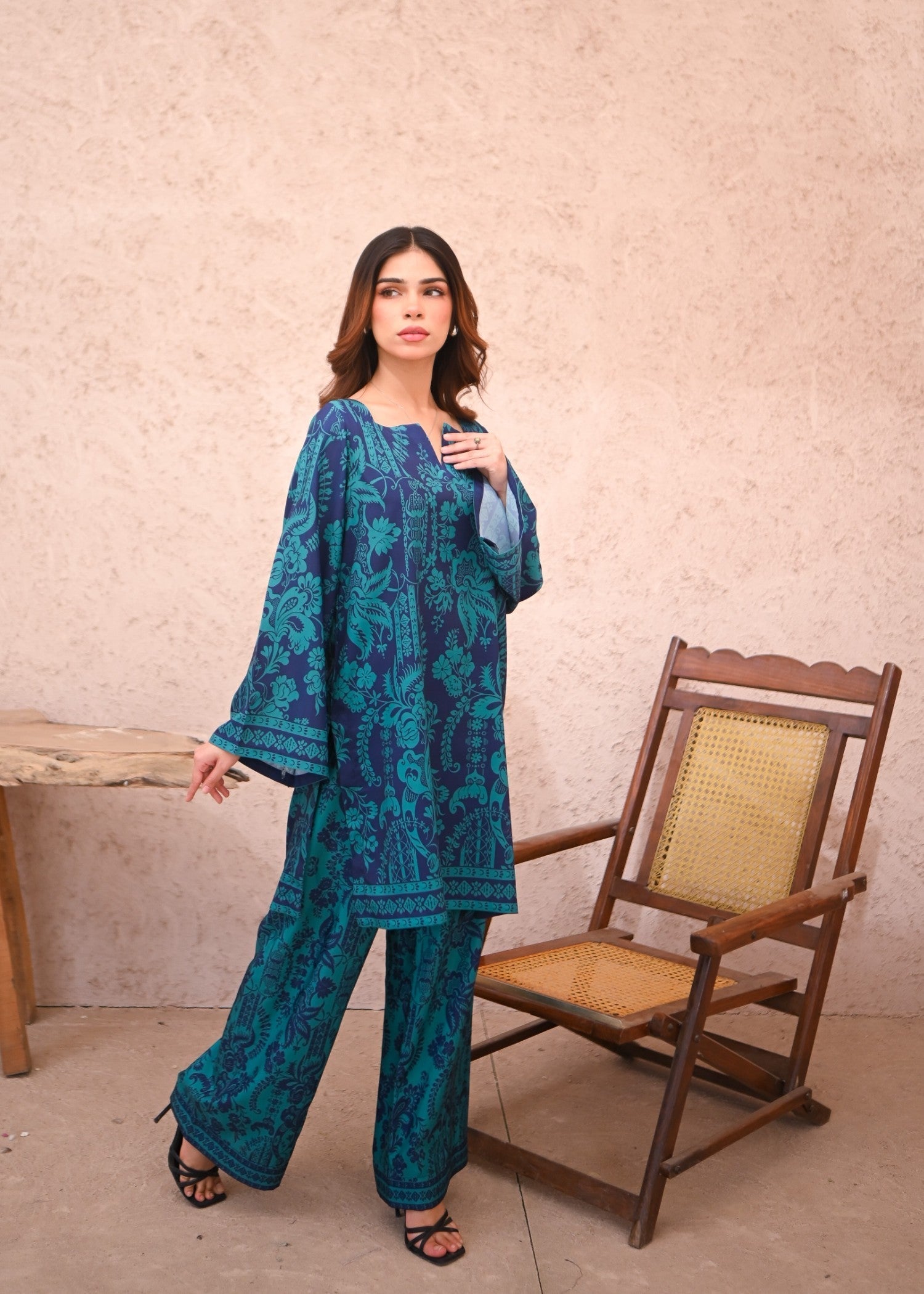 crepe Co Ord Sets in Teal