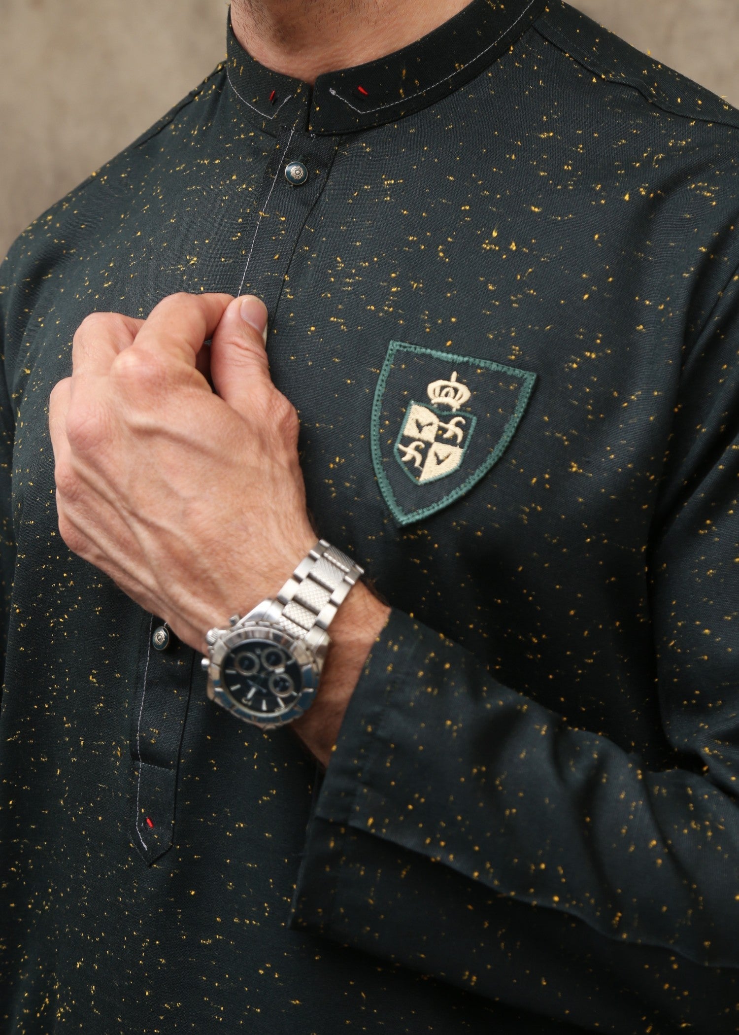 cotton viscose Kurta in Dark green