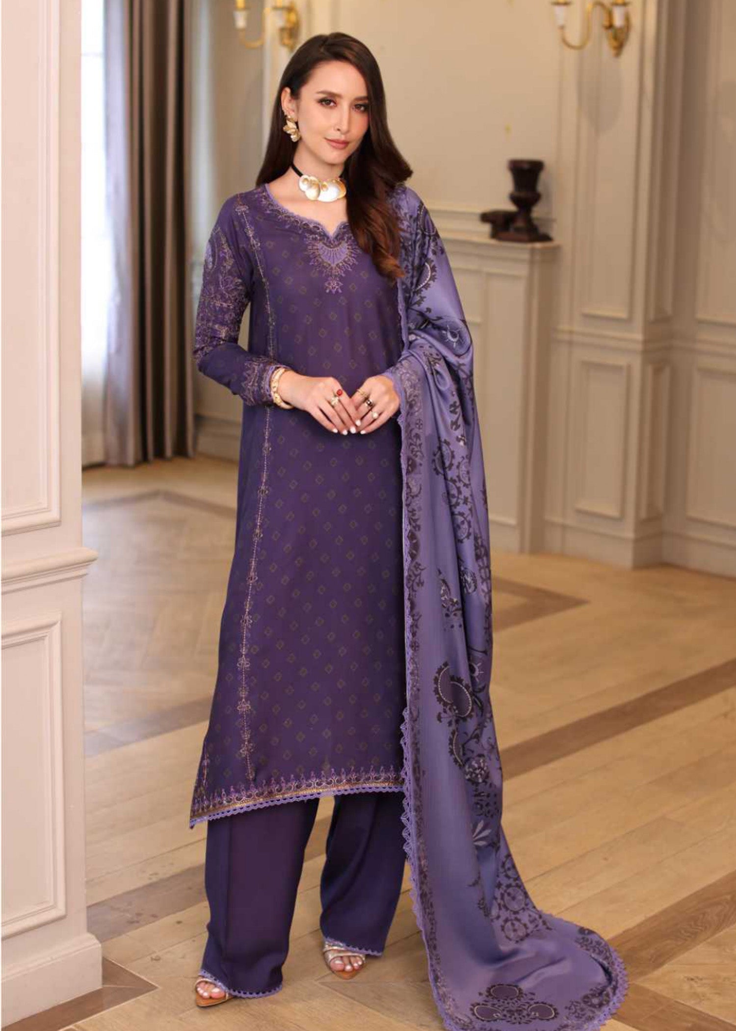 linen Unstitched in Purple