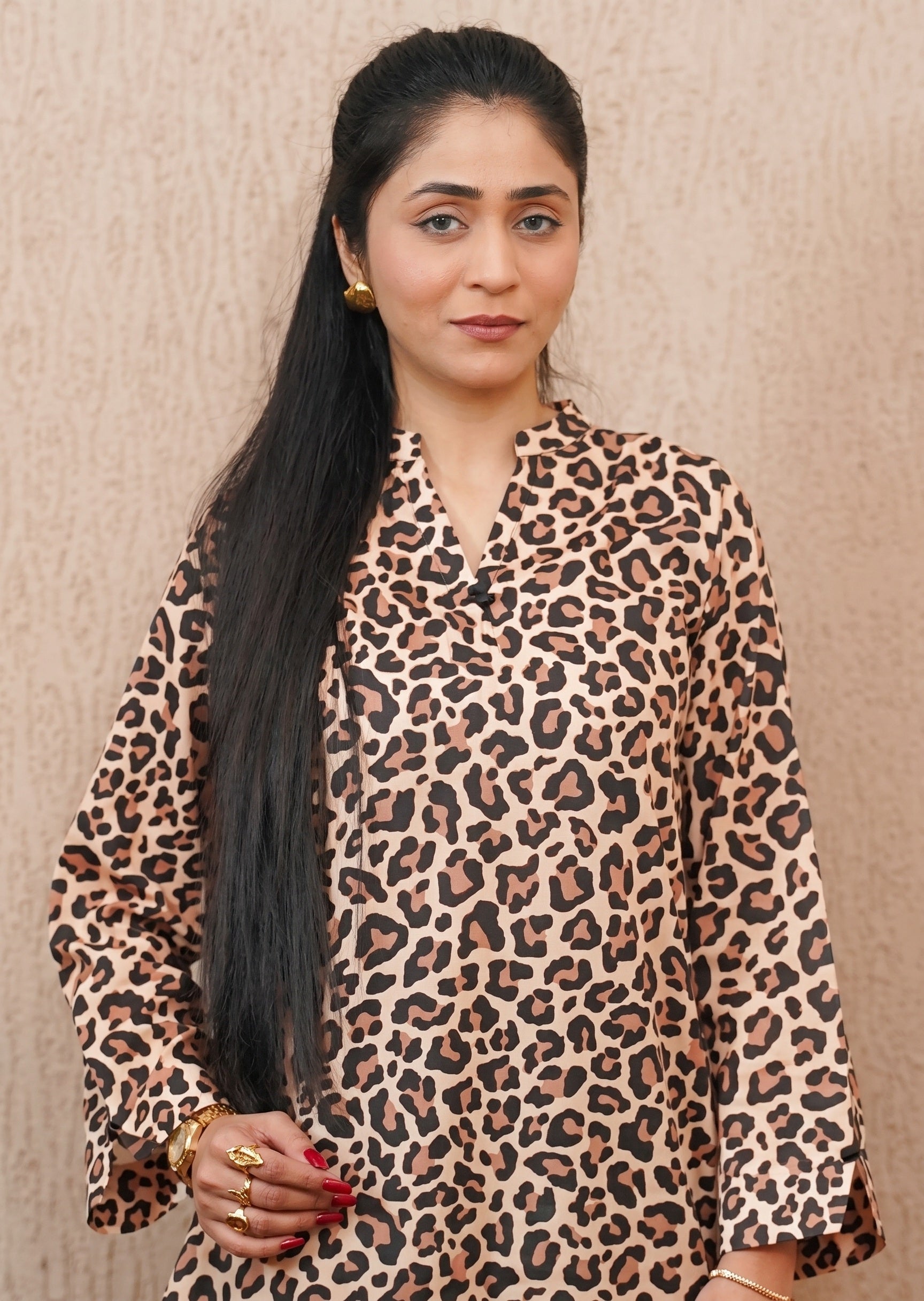 lawn Kurti in Coffee brown