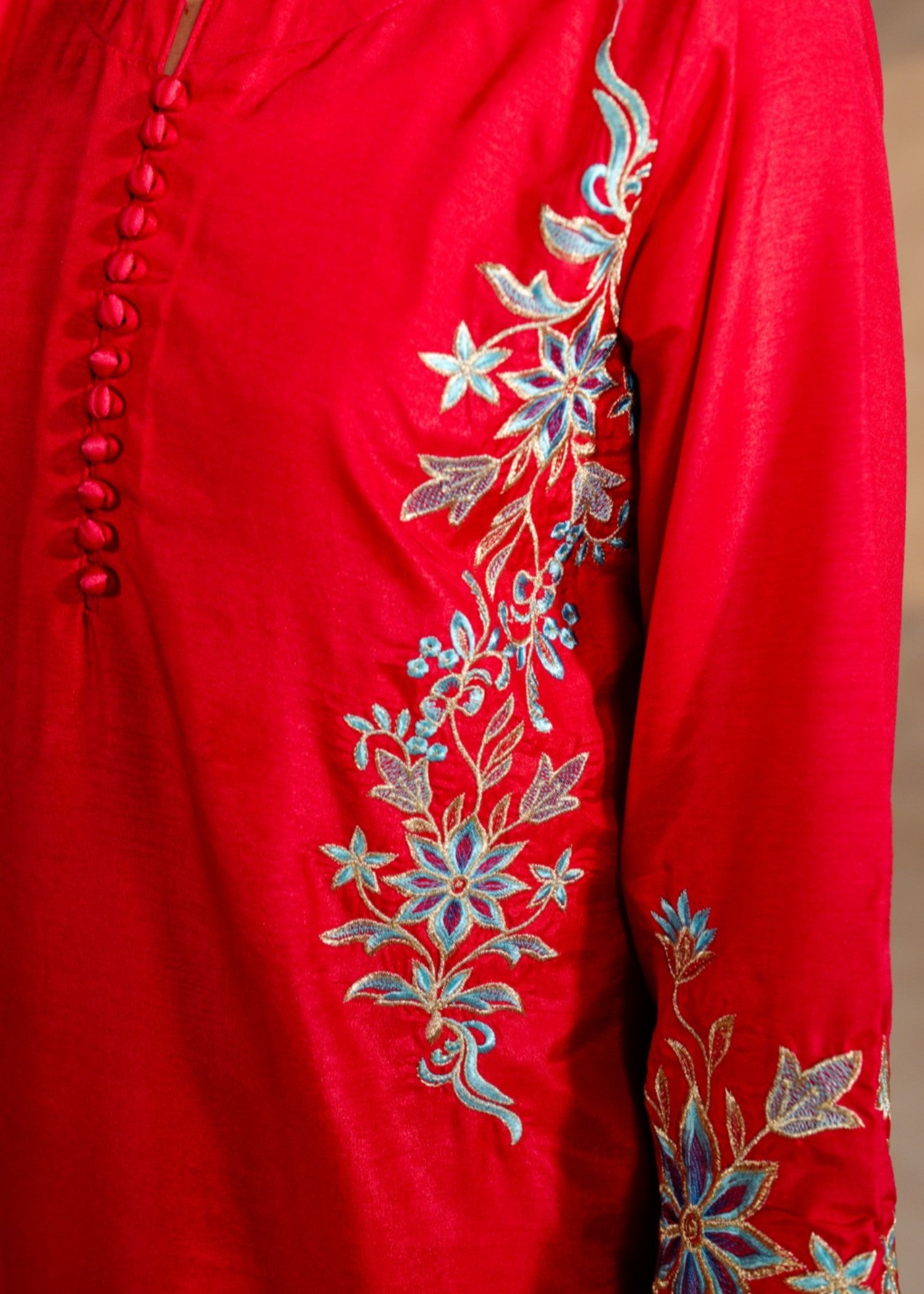 medium silk Kurta Set in Raspberry pink