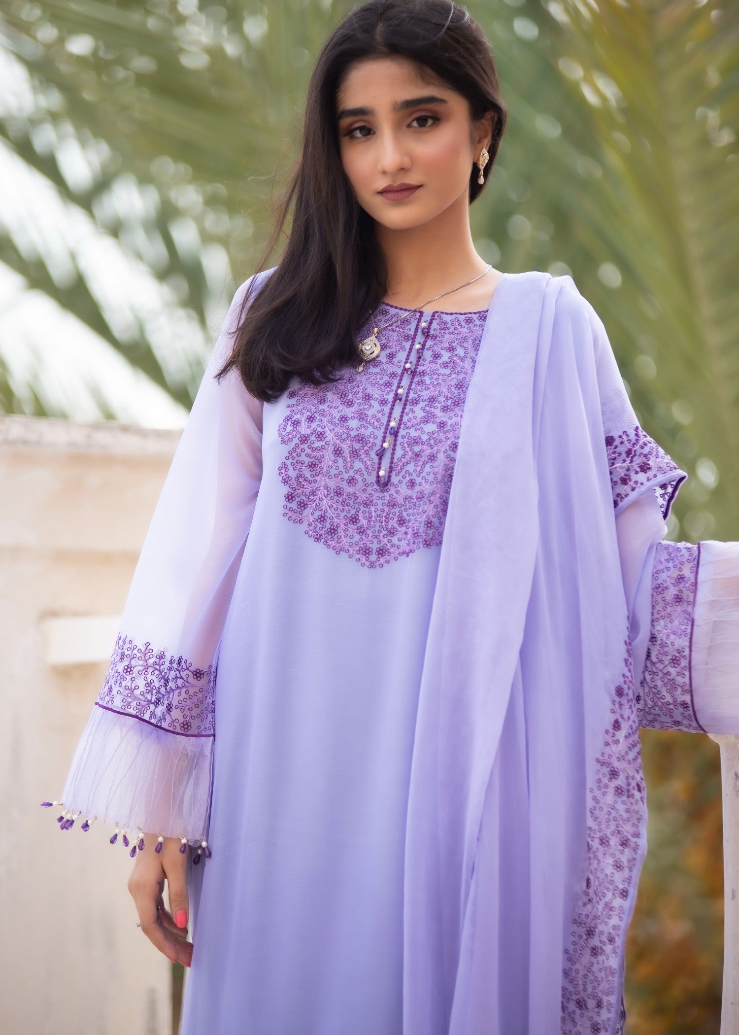 chiffon Unstitched in Lavender mist