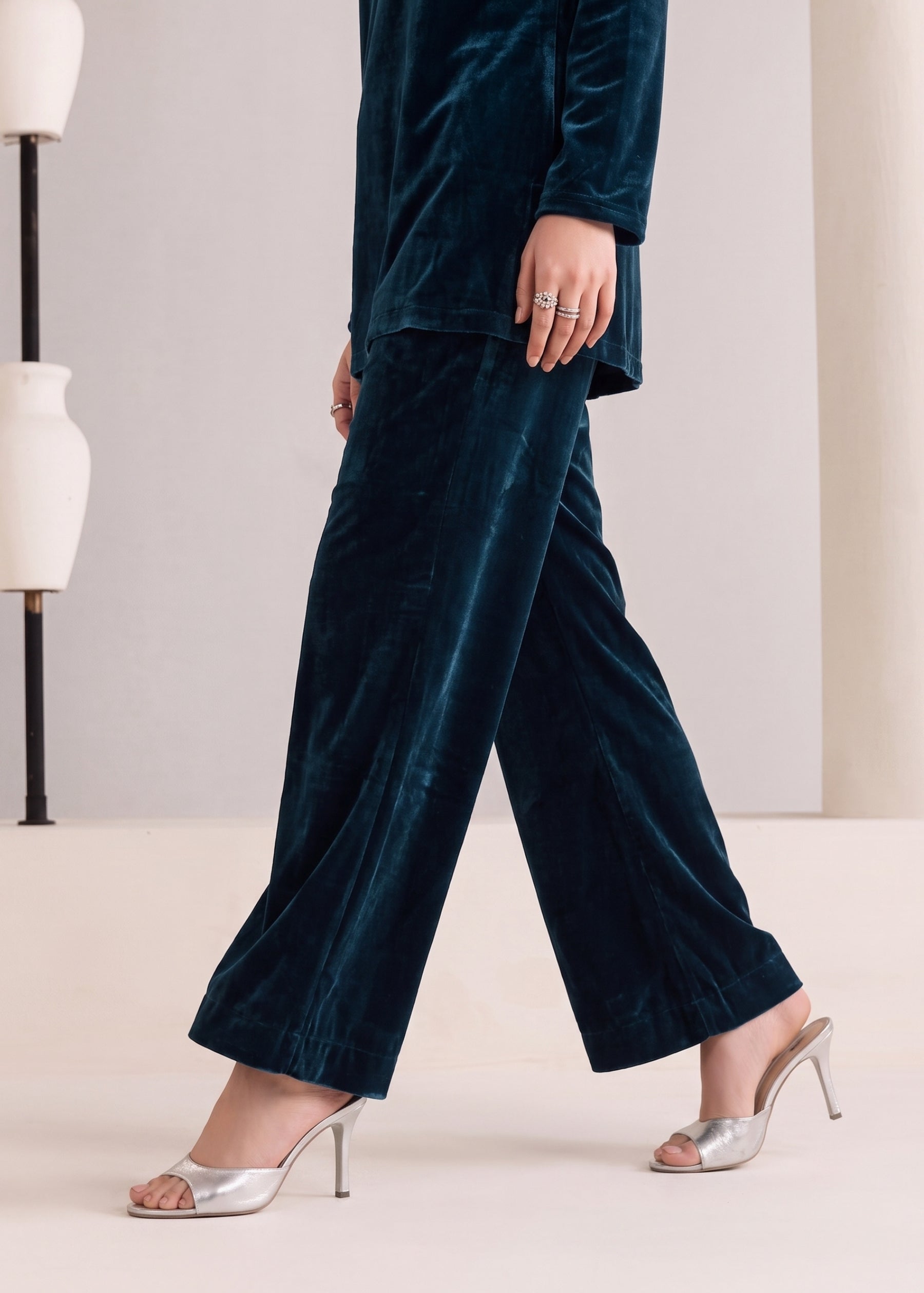 velvet Co Ord Sets in Teal