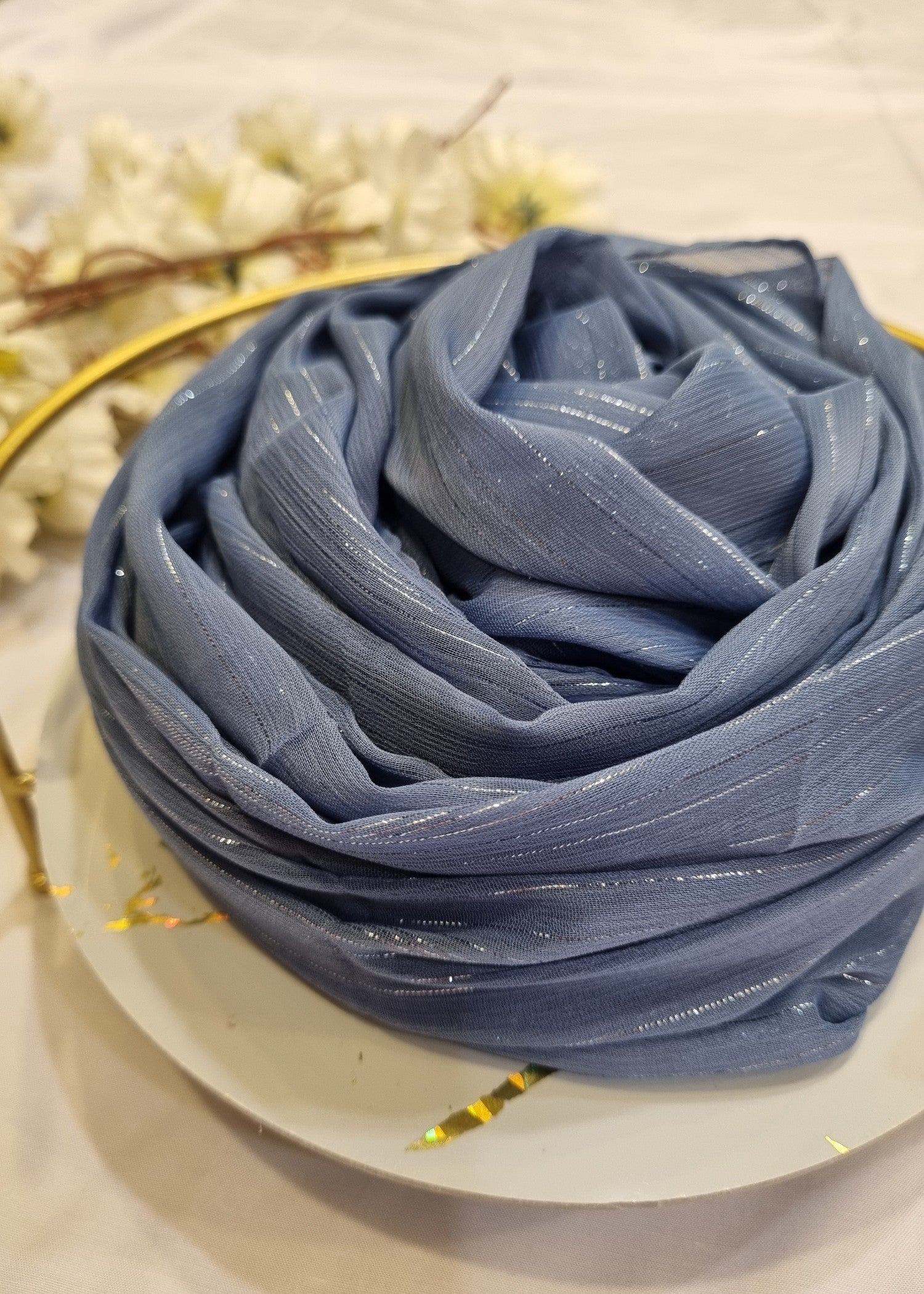 chiffon Hijab in Blue
