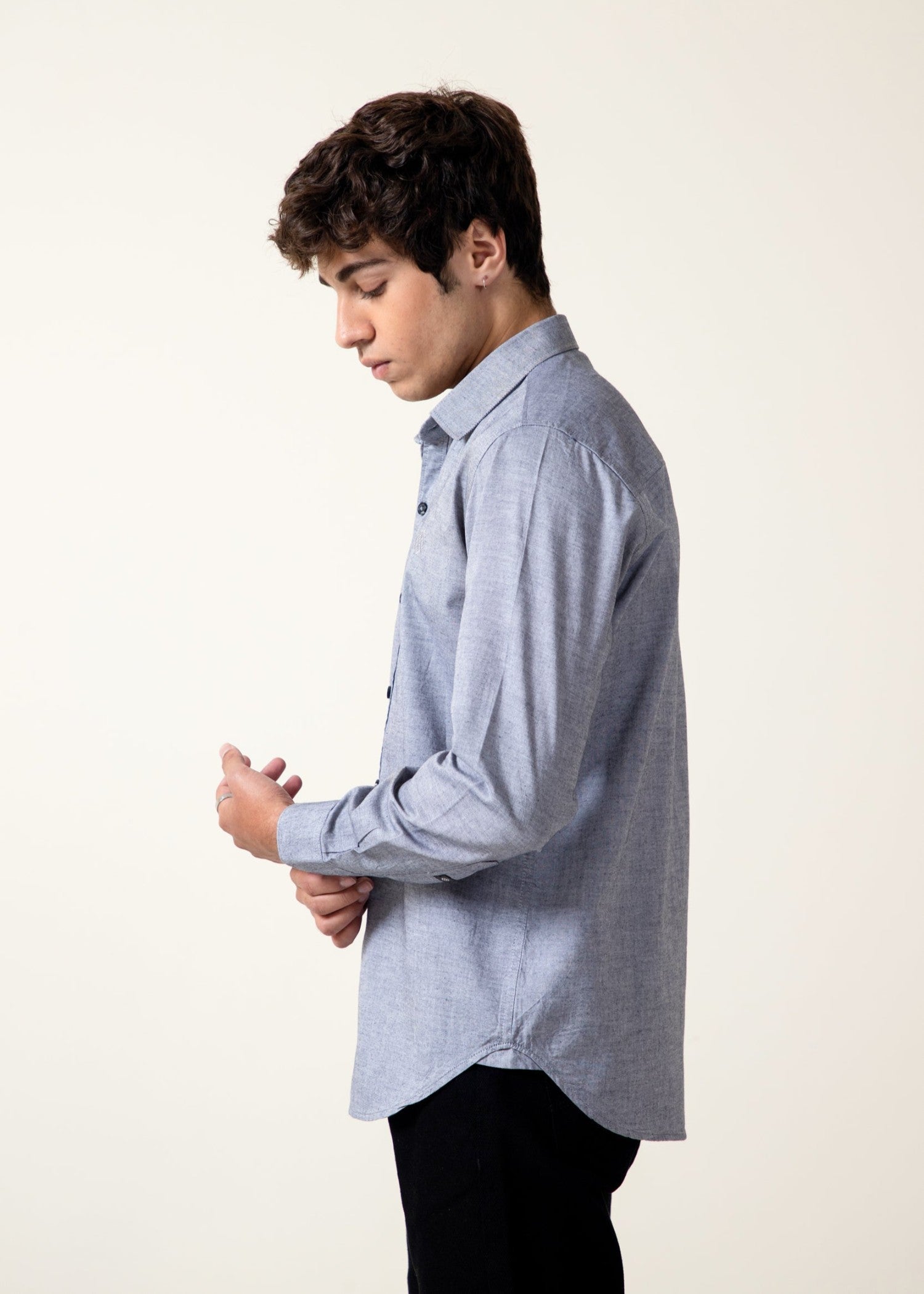 chambray Casual Shirt in Slate grey