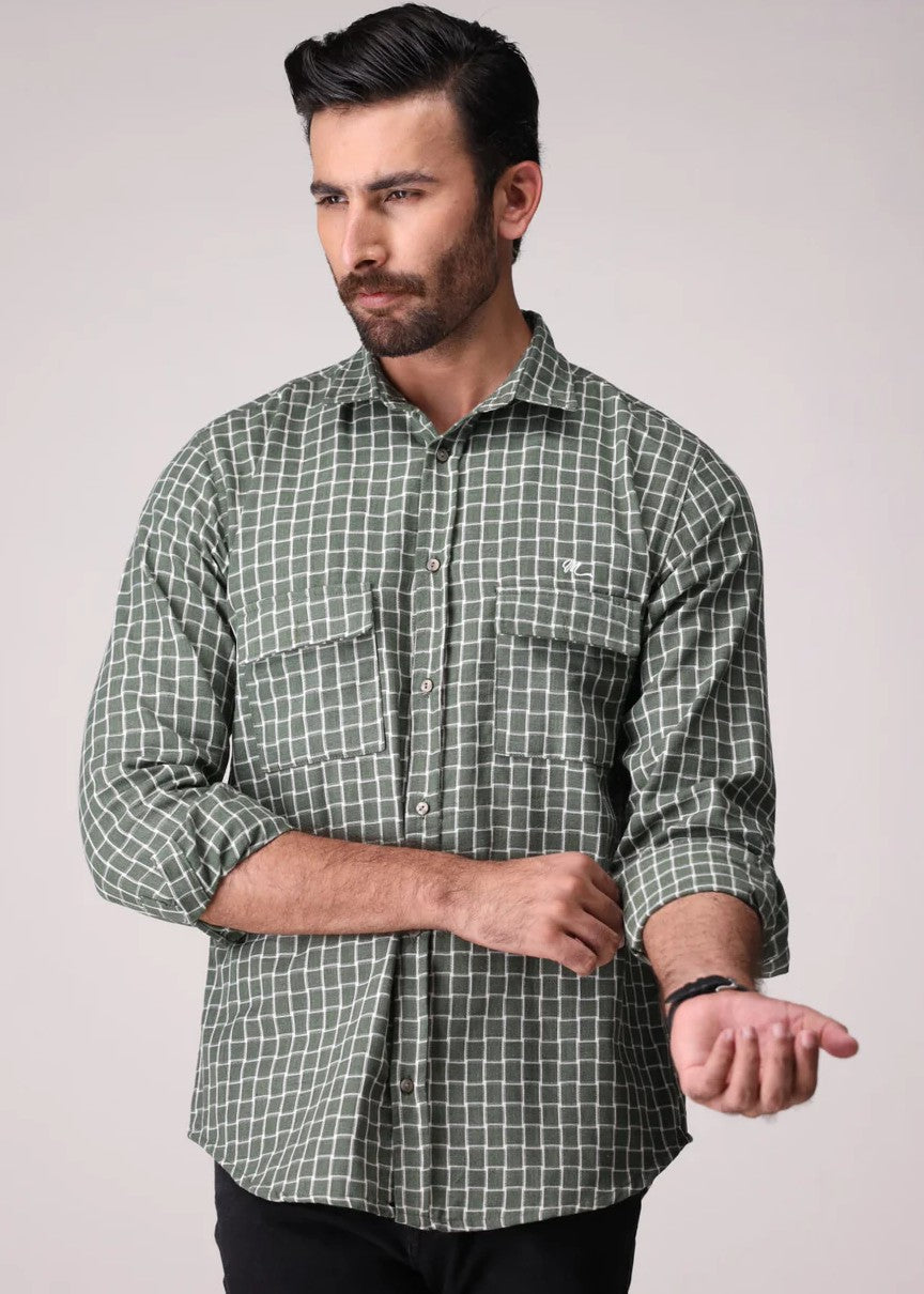 flannel Casual Shirt in Grey